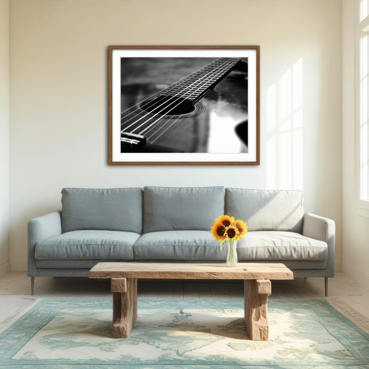 AUTO-MOCKUP ROOM | Lone Guitar Wall Art