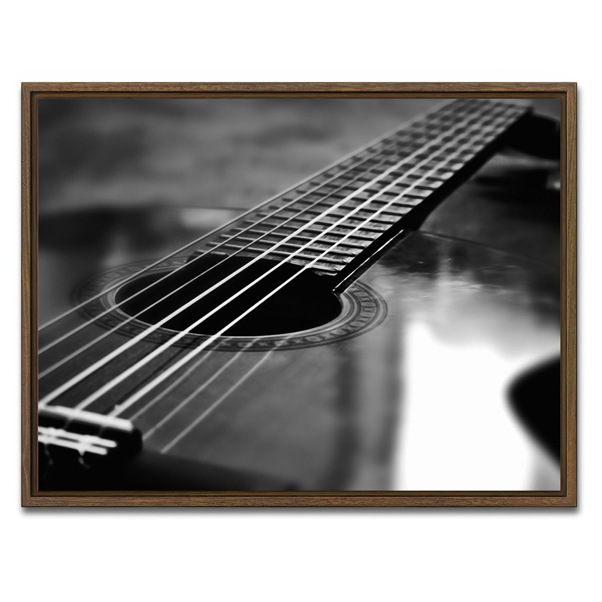 AUTO-MOCKUP WHITE | Lone Guitar | 1 Piece | Walnut Framed Canvas | group=4x3