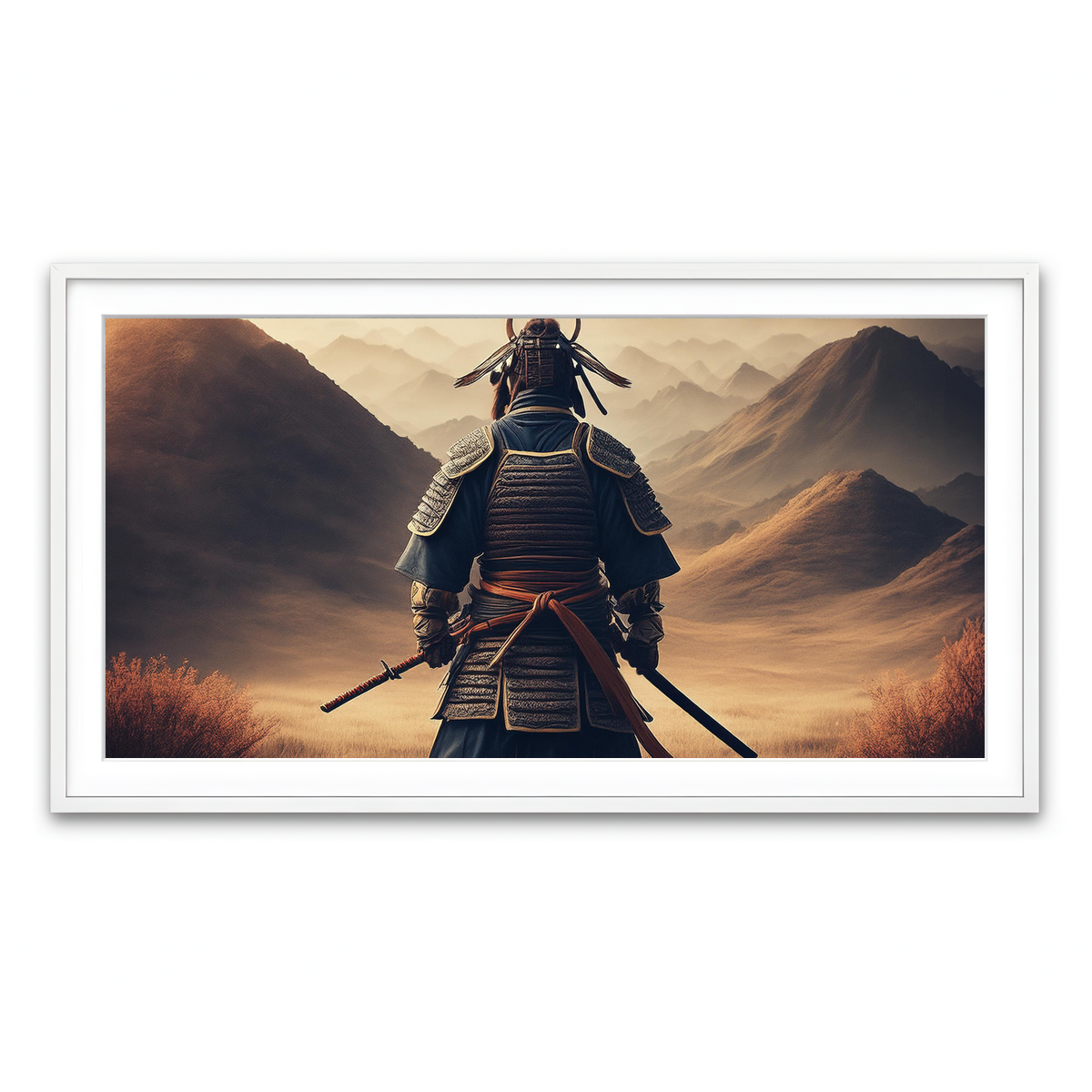 Framed Print 2x1 White