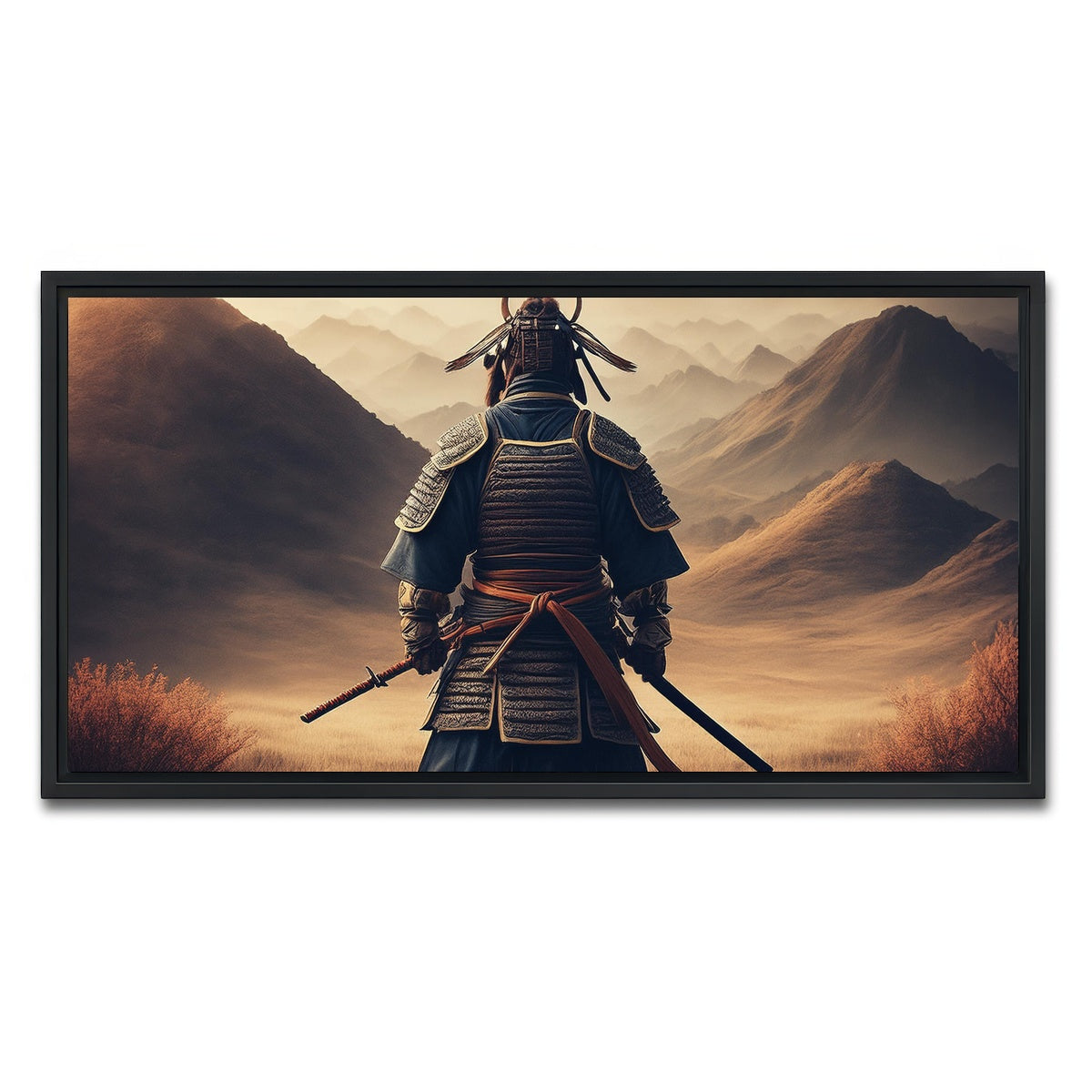 AUTO-MOCKUP WHITE | Lone Samurai Warrior | 1 Piece | Black Framed Canvas | group=2x1