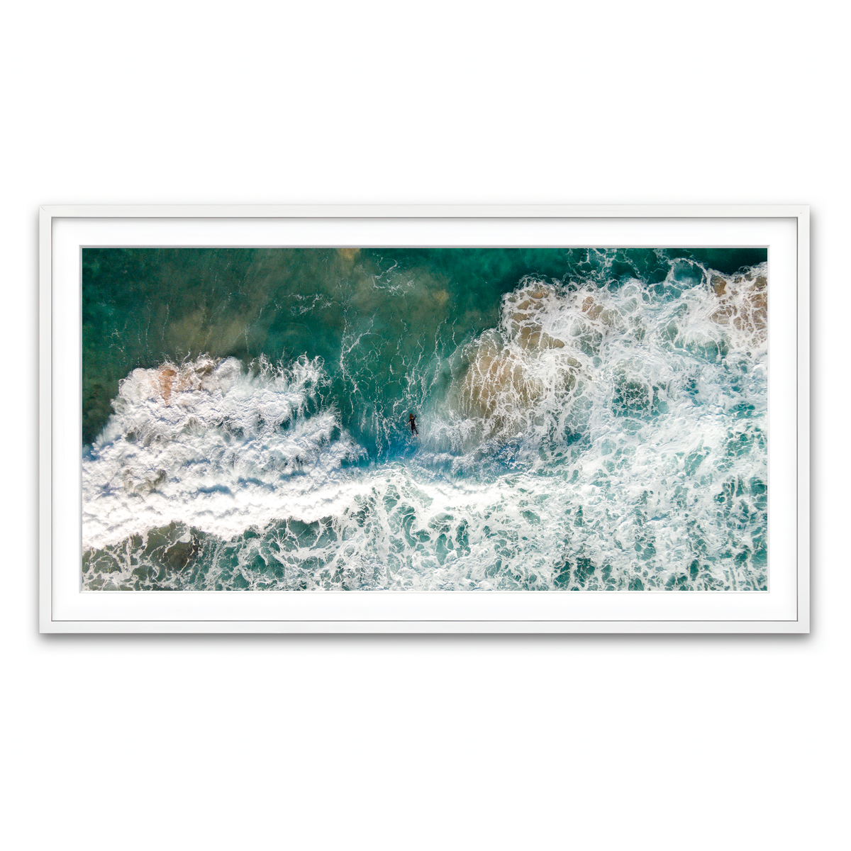 Framed Print 2x1 White