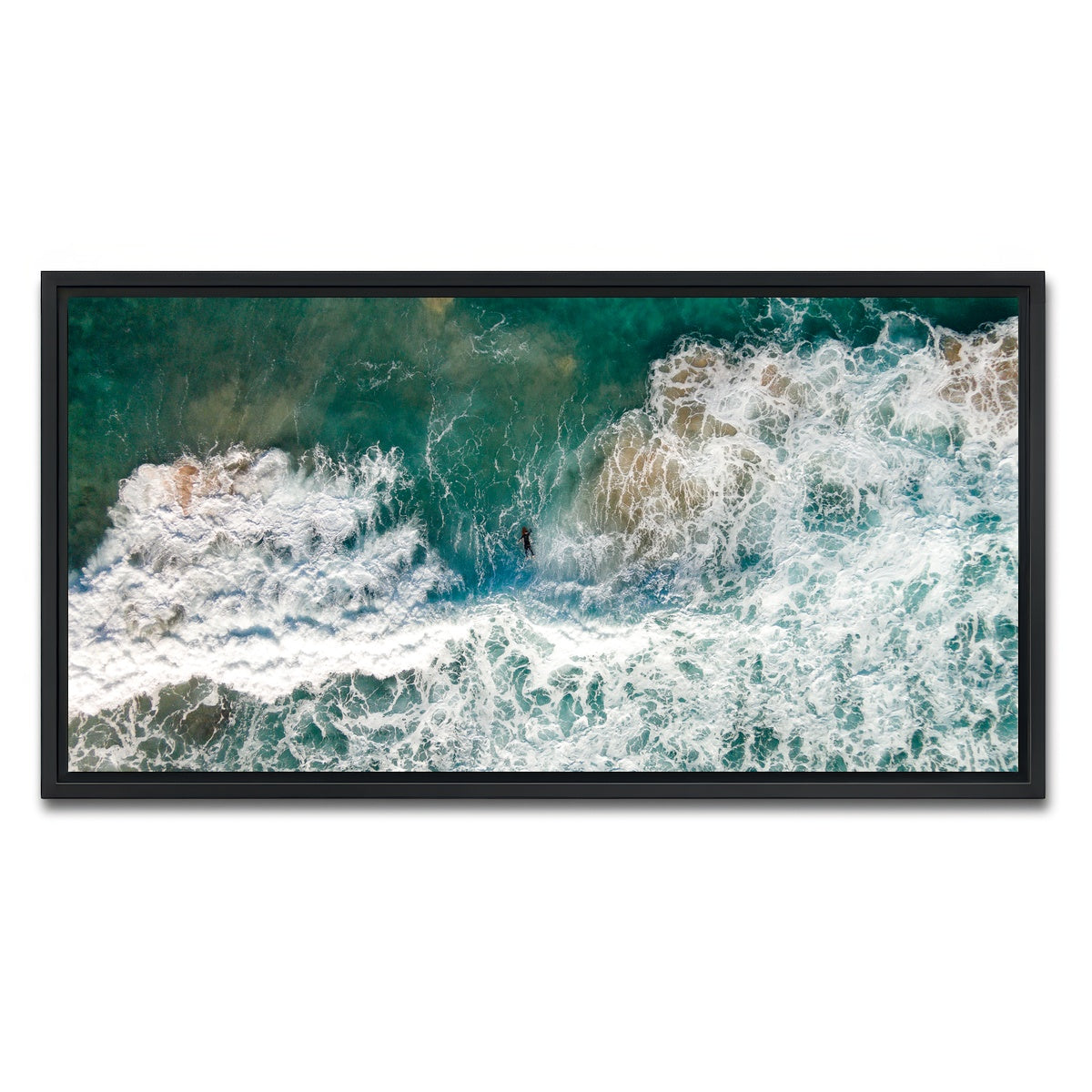 AUTO-MOCKUP WHITE | Lone Surfer | 1 Piece | Black Framed Canvas | group=2x1