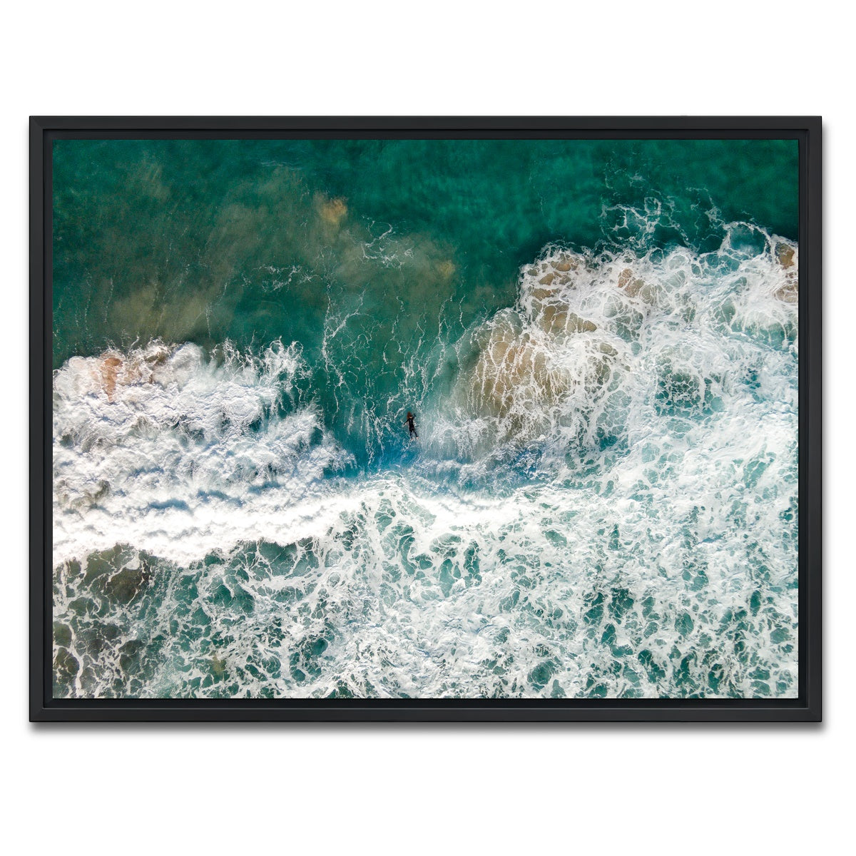 AUTO-MOCKUP WHITE | Lone Surfer | 1 Piece | Black Framed Canvas | group=4x3