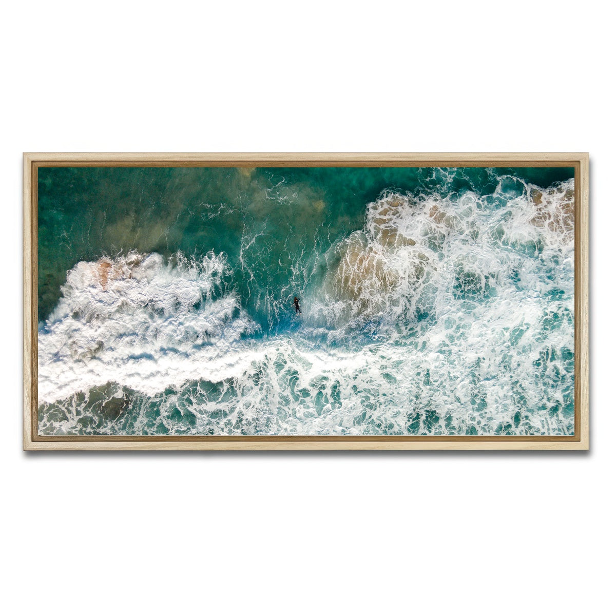 AUTO-MOCKUP WHITE | Lone Surfer | 1 Piece | Natural Framed Canvas | group=2x1