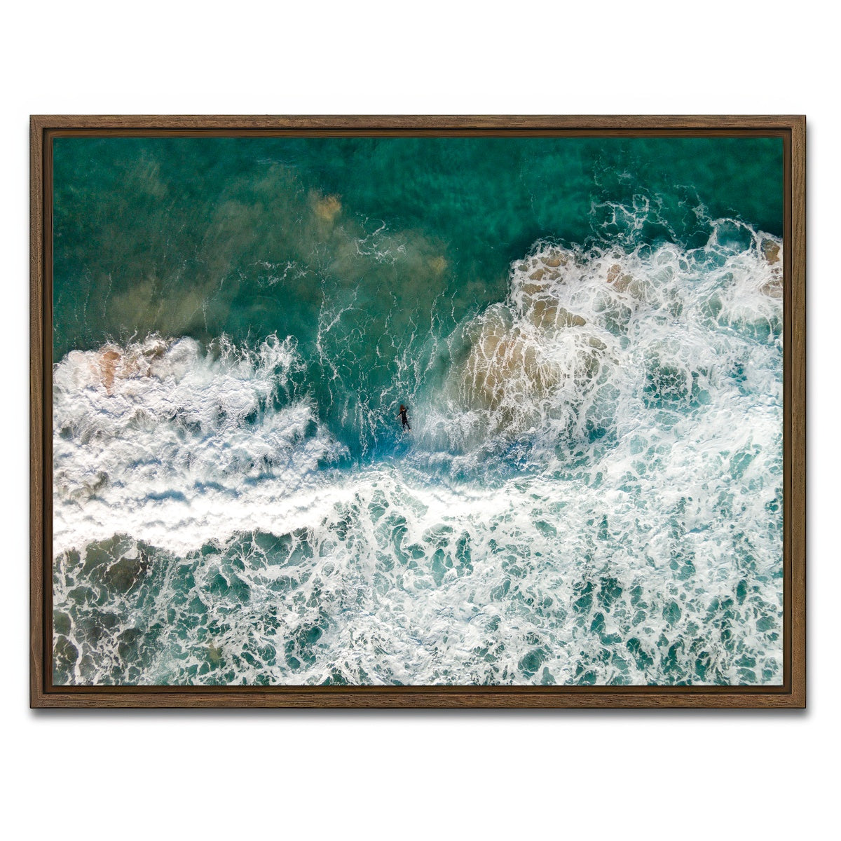 AUTO-MOCKUP WHITE | Lone Surfer | 1 Piece | Walnut Framed Canvas | group=4x3
