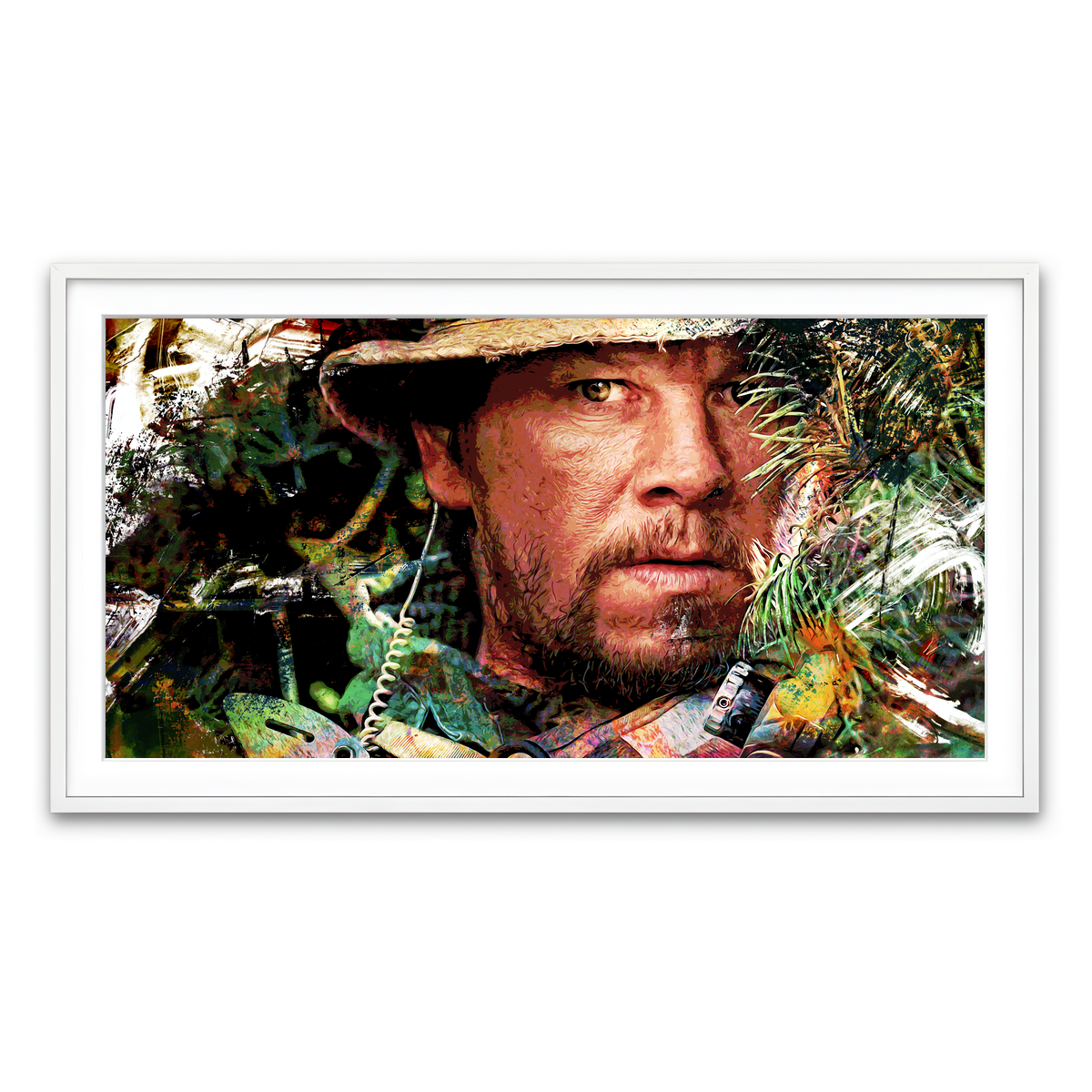 Framed Print 2x1 White