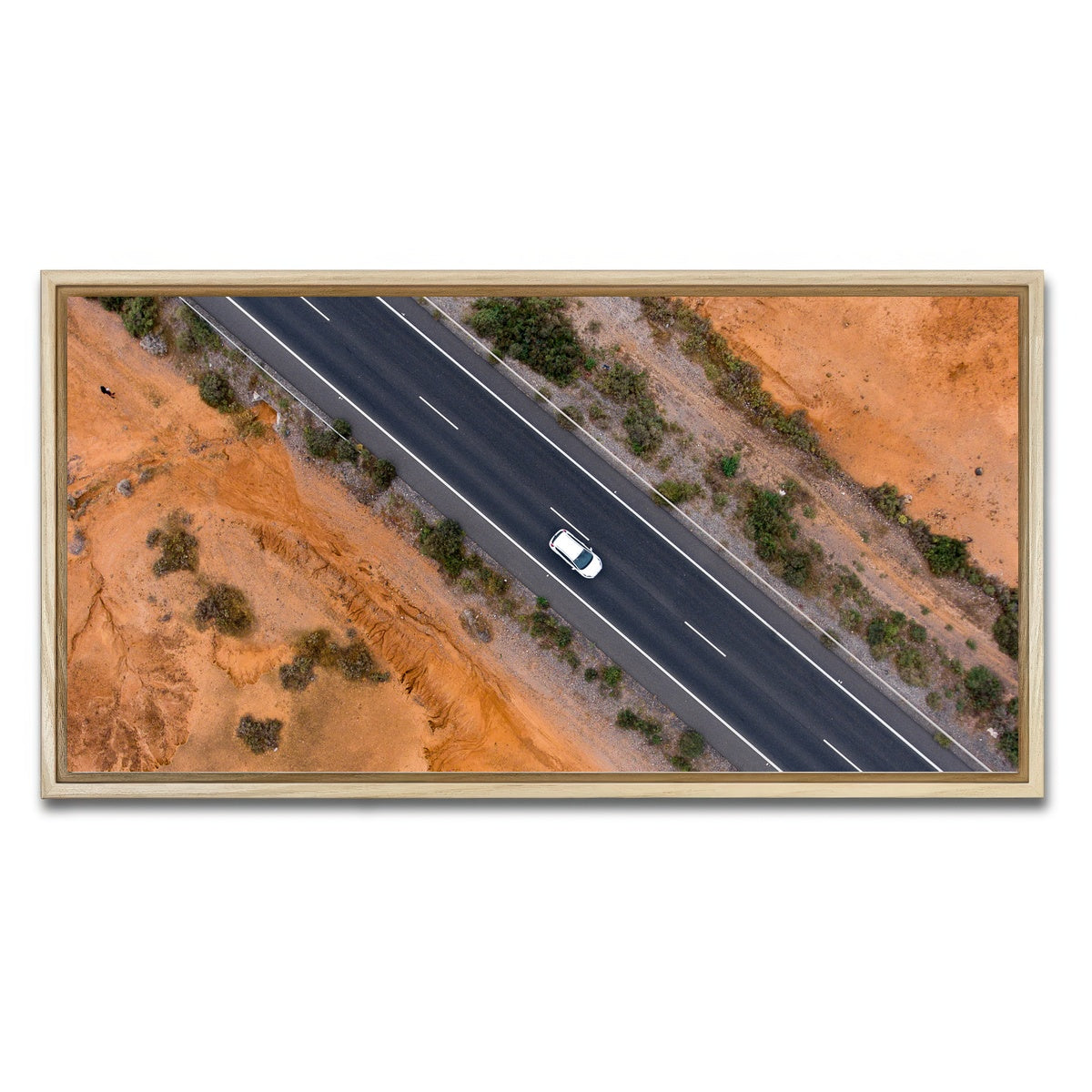 AUTO-MOCKUP WHITE | Lonely Drive | 1 Piece | Natural Framed Canvas | group=2x1