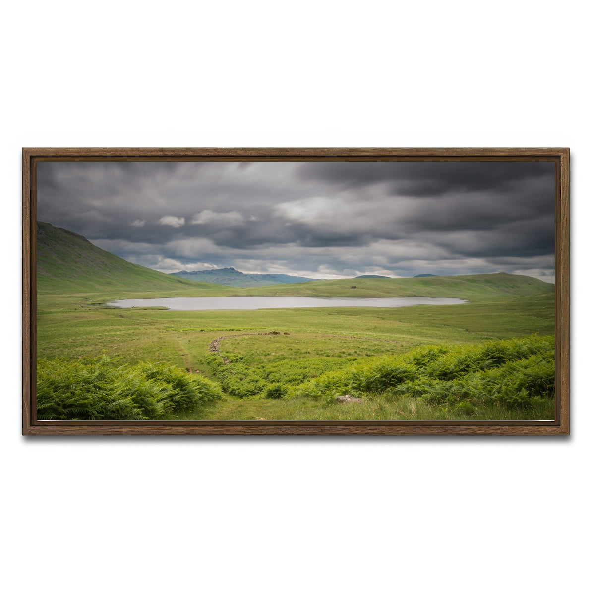 AUTO-MOCKUP WHITE | Lonely Pond | 1 Piece | Walnut Framed Canvas | group=2x1