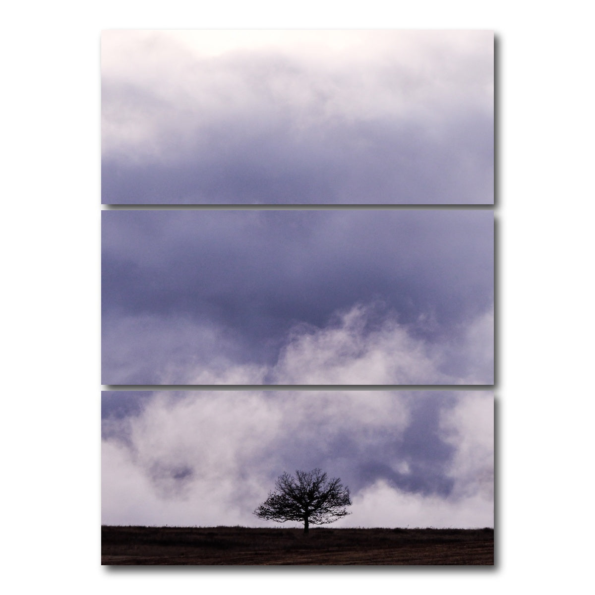 AUTO-MOCKUP WHITE | Lonely Tree | 3 Piece | Gallery Wrap Canvas | group=8x18_stacked