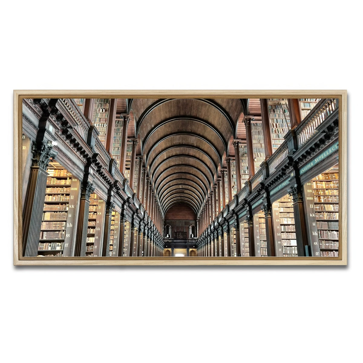 AUTO-MOCKUP WHITE | Long Room Library - Trinity College, Dublin | 1 Piece | Natural Framed Canvas | group=2x1