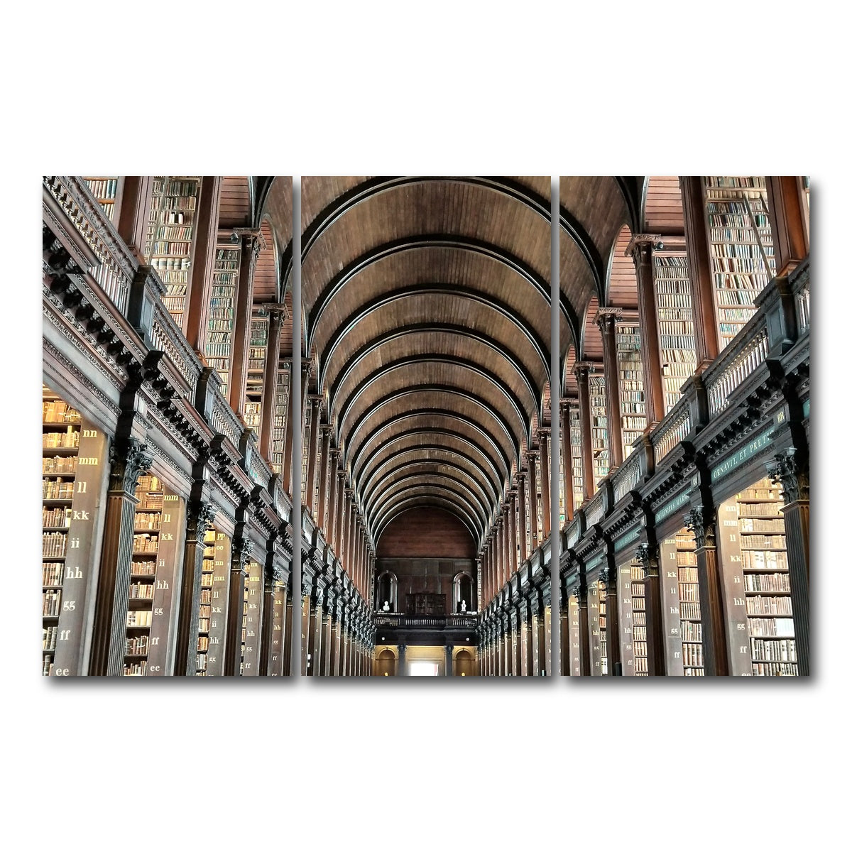 AUTO-MOCKUP WHITE | Long Room Library - Trinity College, Dublin | 3 Piece | Gallery Wrap Canvas | group=12x24