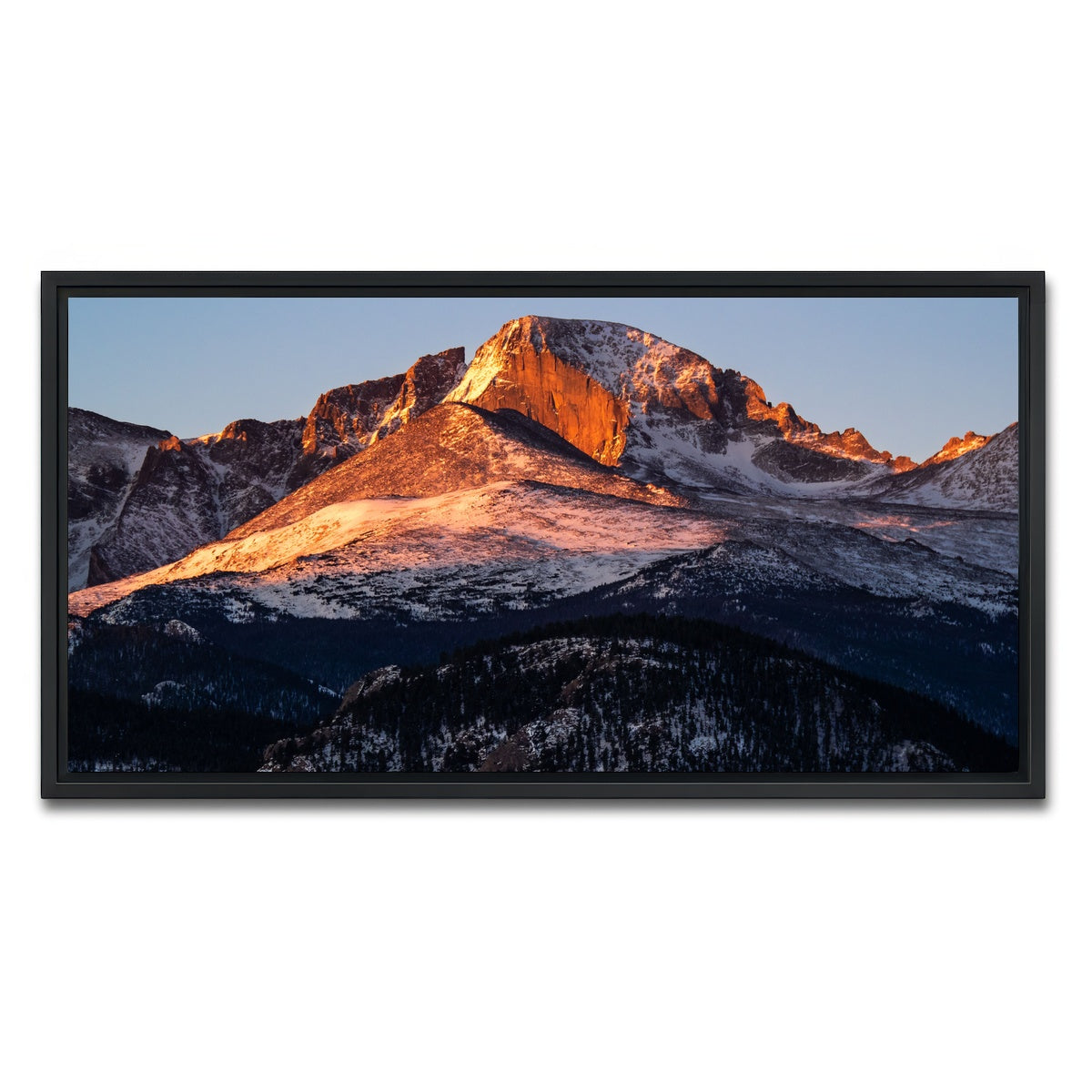 AUTO-MOCKUP WHITE | Longs Peak at sunrise | 1 Piece | Black Framed Canvas | group=2x1