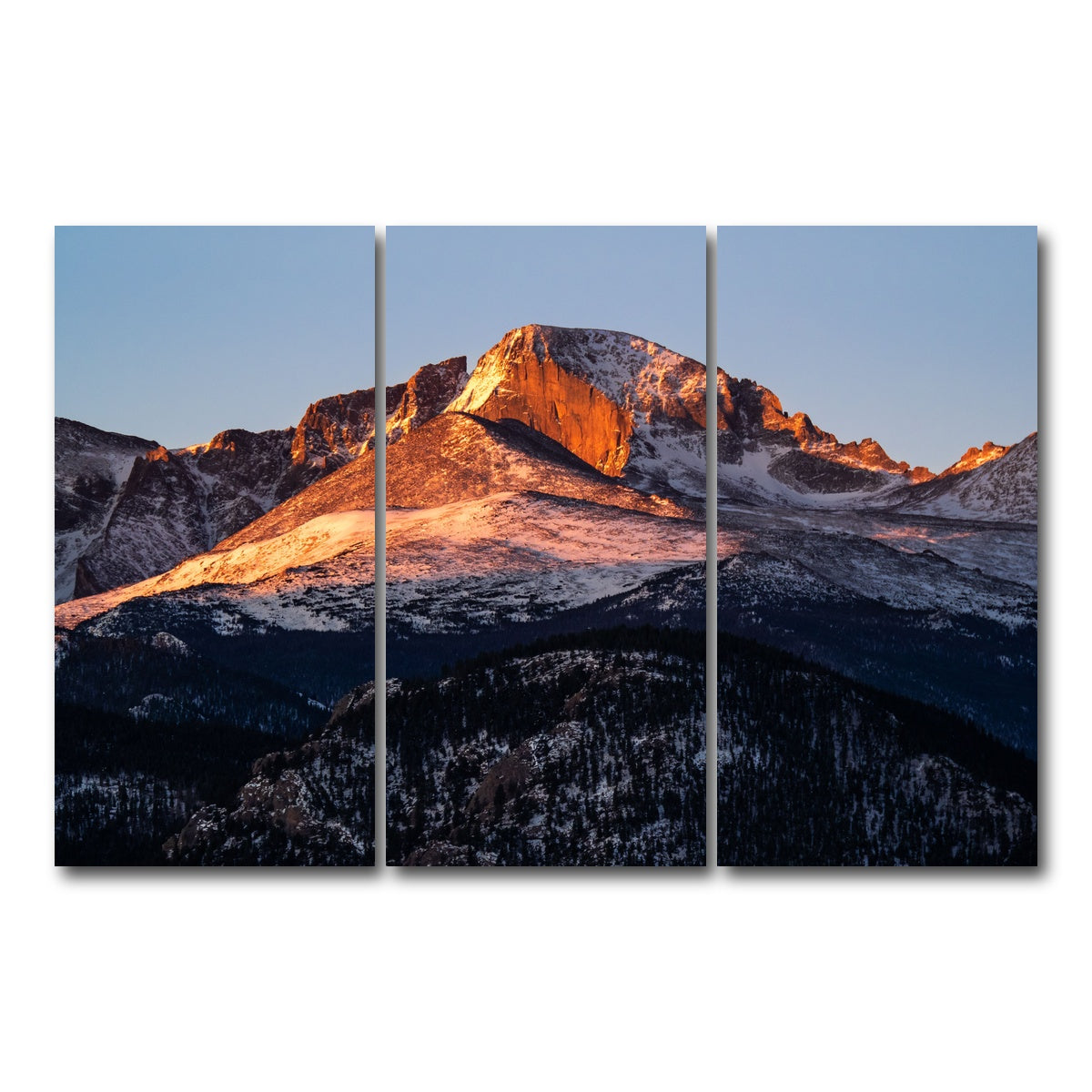 AUTO-MOCKUP WHITE | Longs Peak at sunrise | 3 Piece | Gallery Wrap Canvas | group=12x24