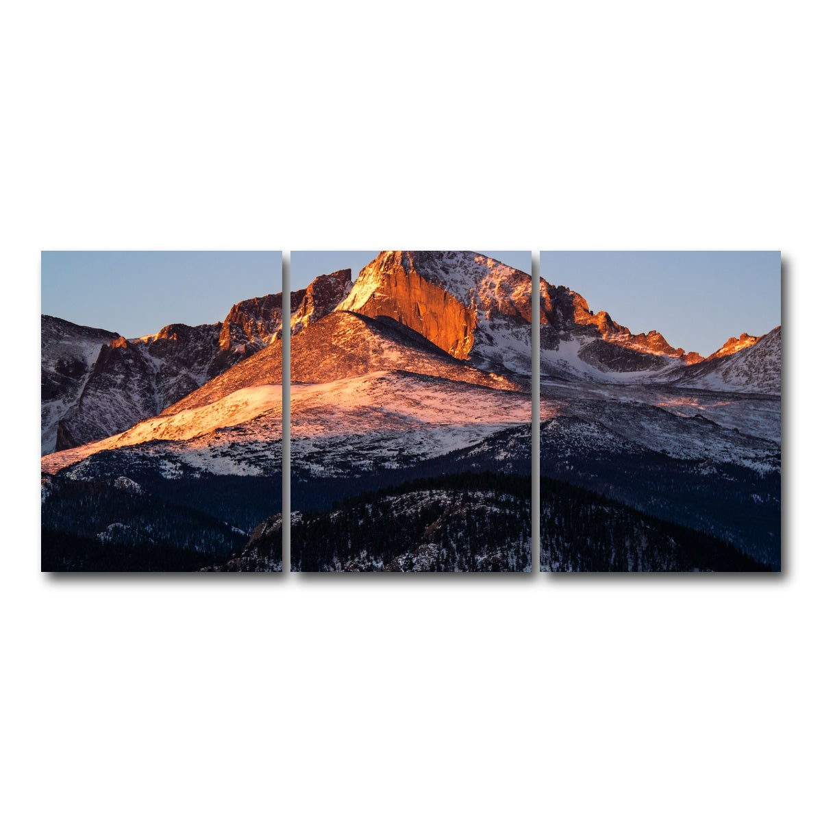 AUTO-MOCKUP WHITE | Longs Peak at sunrise | 3 Piece | Gallery Wrap Canvas | group=18x24