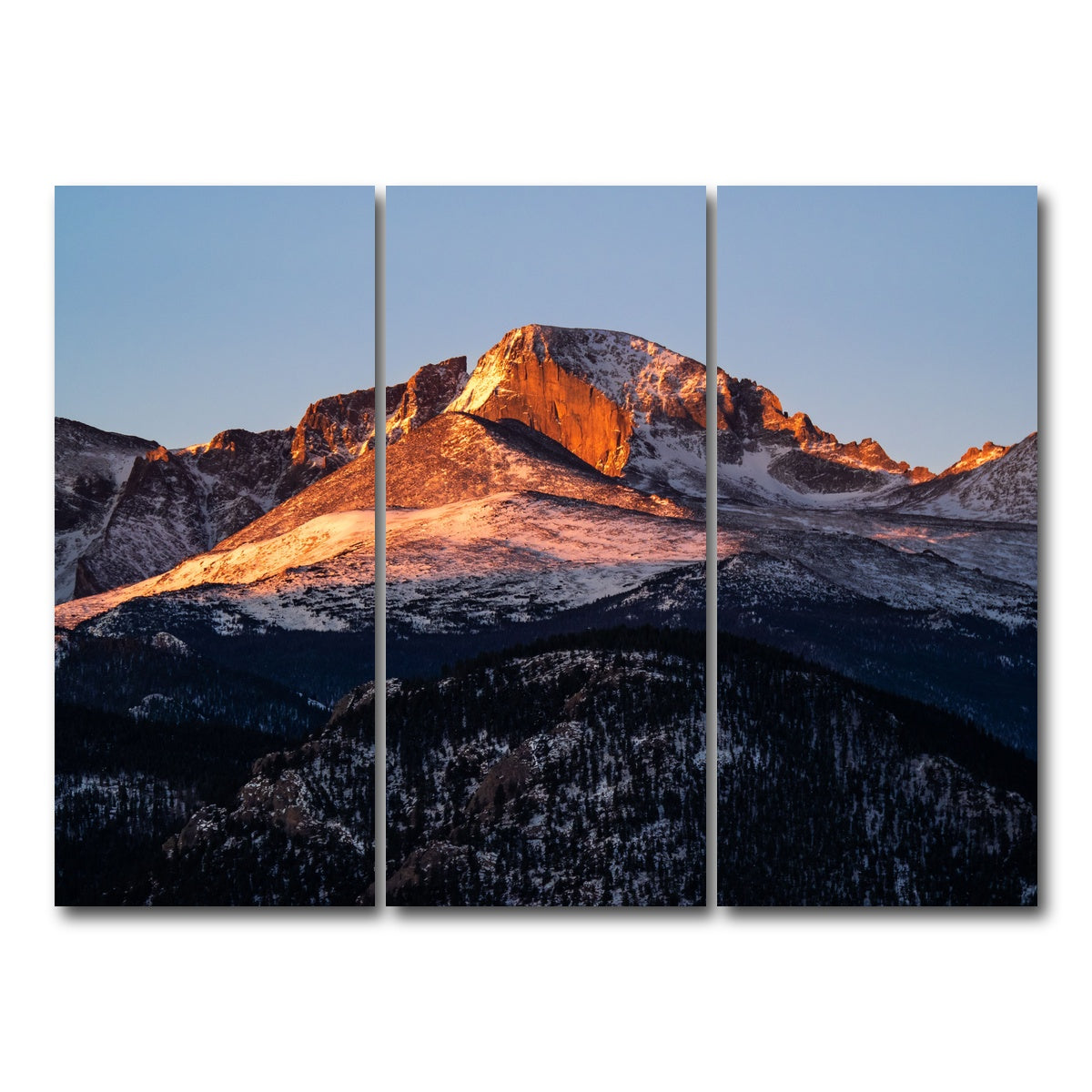 AUTO-MOCKUP WHITE | Longs Peak at sunrise | 3 Piece | Gallery Wrap Canvas | group=8x18
