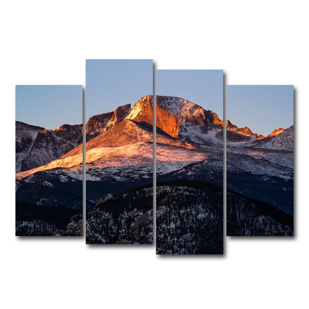 AUTO-MOCKUP WHITE | Longs Peak at sunrise | 4 Piece | Gallery Wrap Canvas | group=4_normal