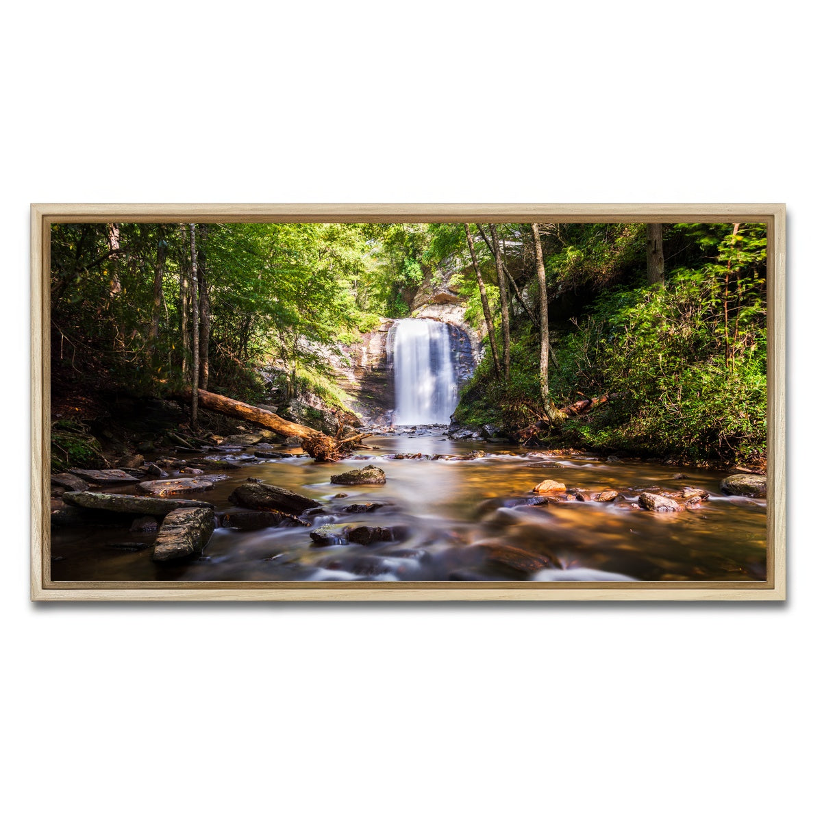 AUTO-MOCKUP WHITE | Looking Glass Falls NC | 1 Piece | Natural Framed Canvas | group=2x1