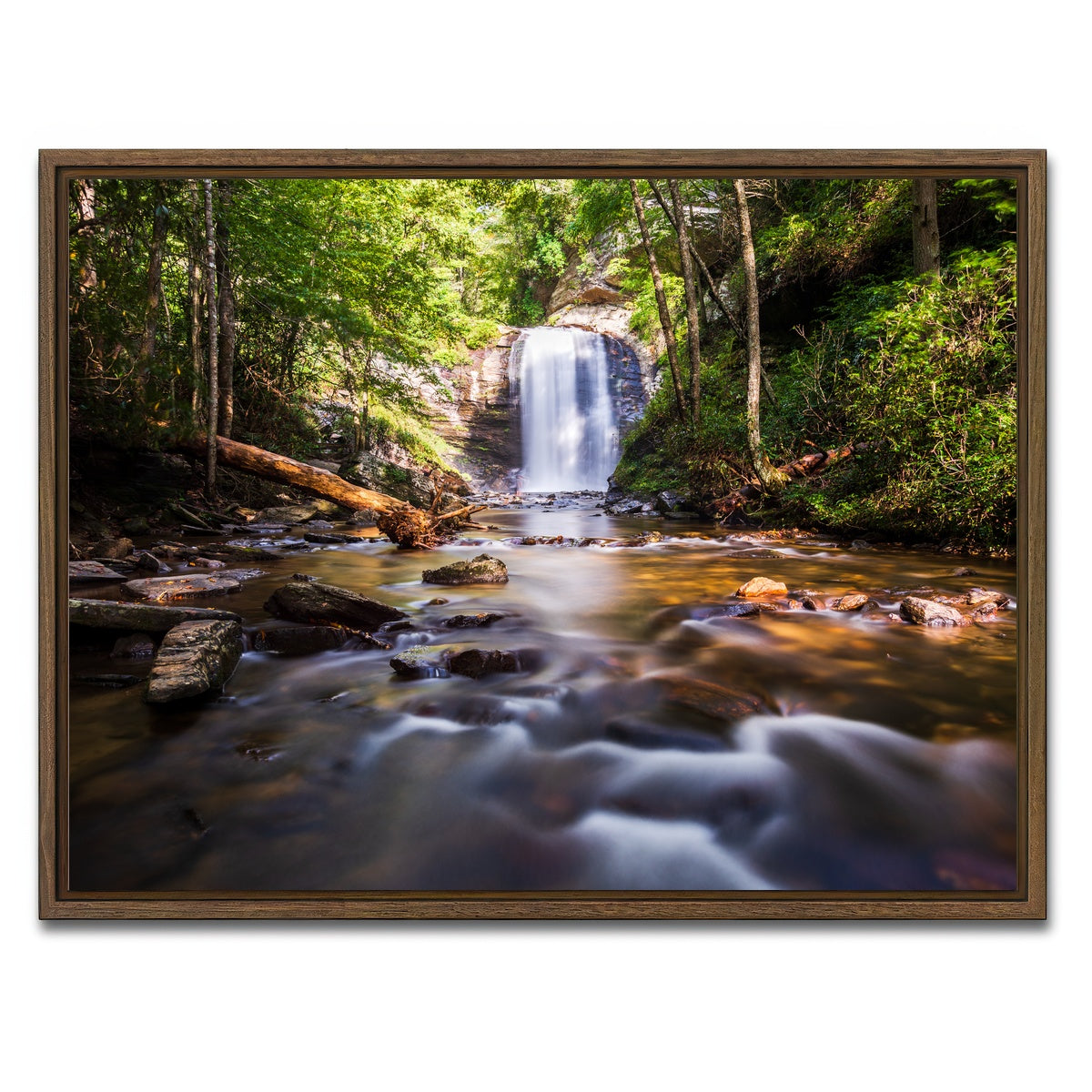 AUTO-MOCKUP WHITE | Looking Glass Falls NC | 1 Piece | Walnut Framed Canvas | group=4x3