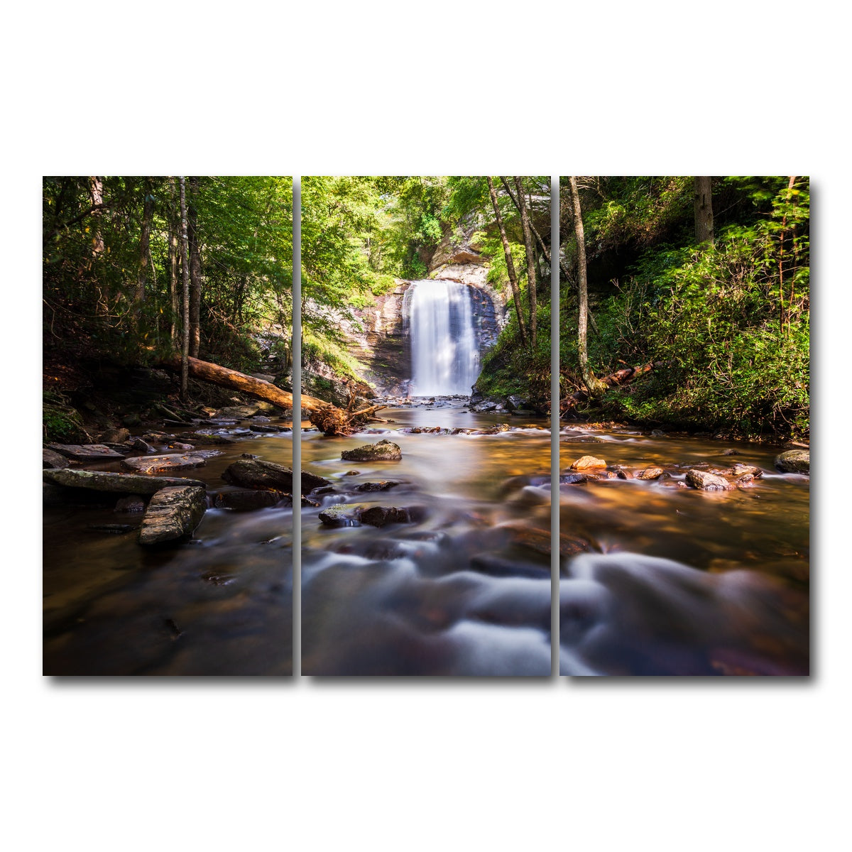 AUTO-MOCKUP WHITE | Looking Glass Falls NC | 3 Piece | Gallery Wrap Canvas | group=12x24