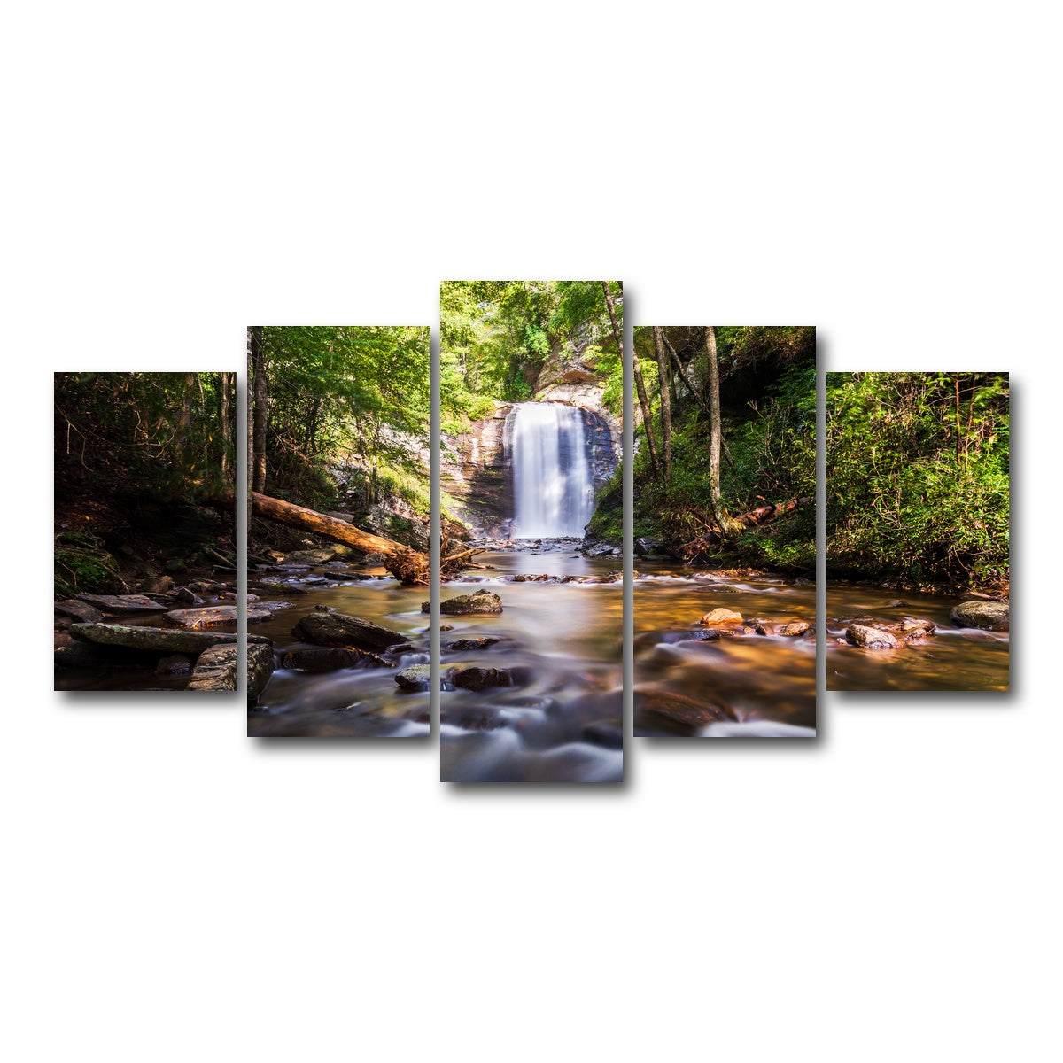 AUTO-MOCKUP WHITE | Looking Glass Falls NC | 5 Piece | Gallery Wrap Canvas | group=5_normal