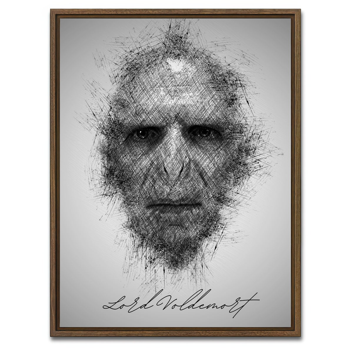 AUTO-MOCKUP WHITE | Lord Voldemort | 1 Piece | Walnut Framed Canvas | group=3x4