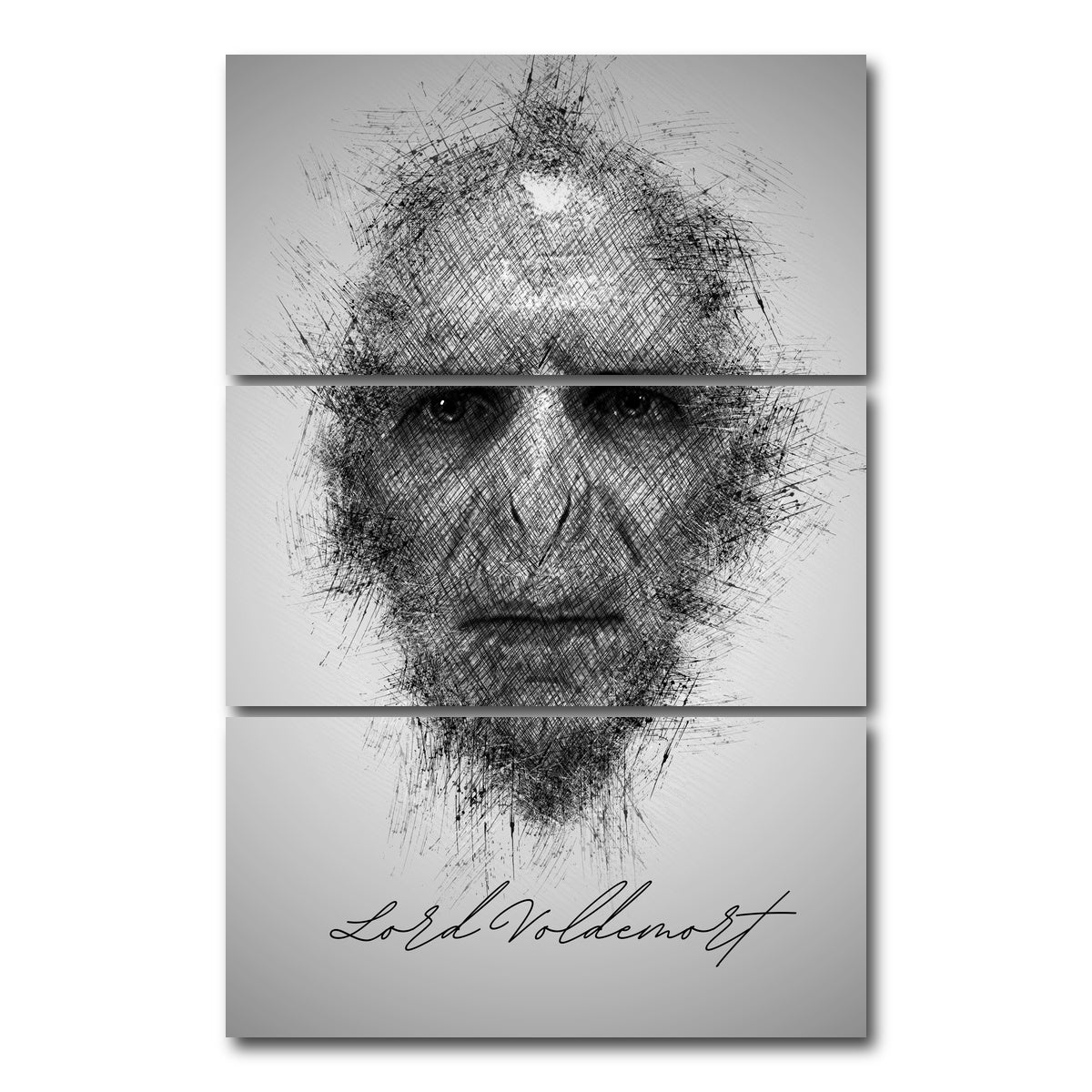 AUTO-MOCKUP WHITE | Lord Voldemort | 3 Piece | Gallery Wrap Canvas | group=12x24_stacked