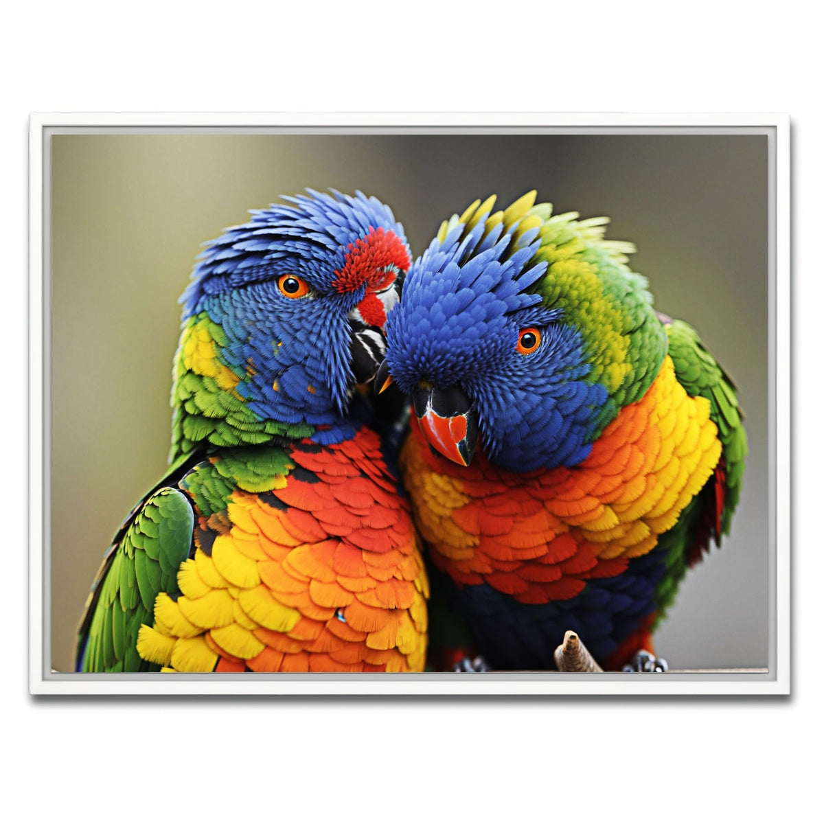 AUTO-MOCKUP WHITE | Lorikeet birds | 1 Piece | White Framed Canvas | group=4x3