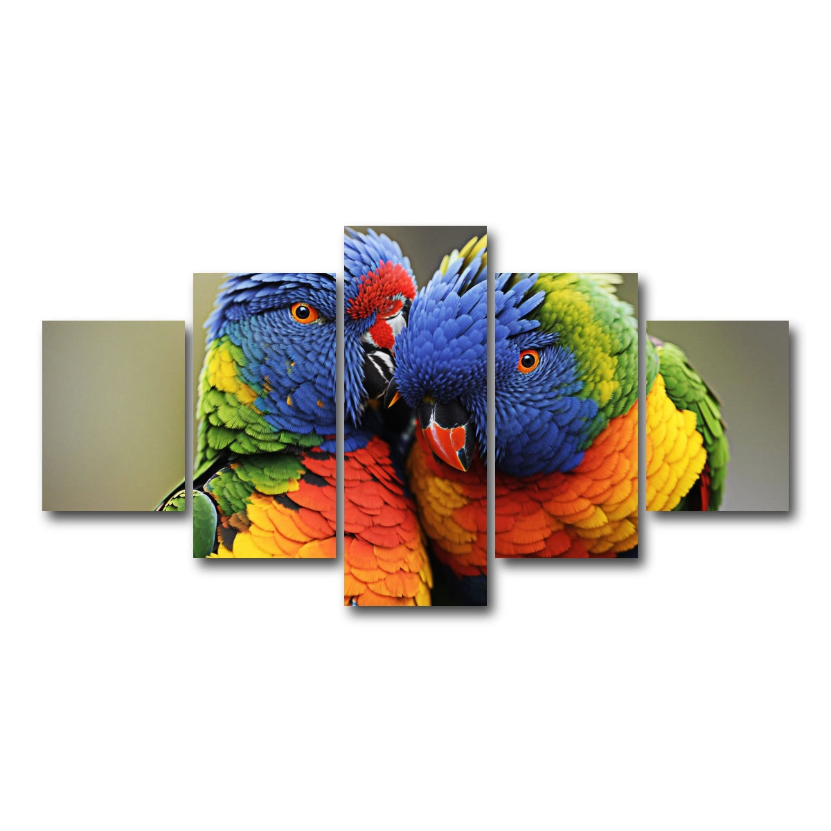 AUTO-MOCKUP WHITE | Lorikeet birds | 5 Piece | Gallery Wrap Canvas | group=5_short