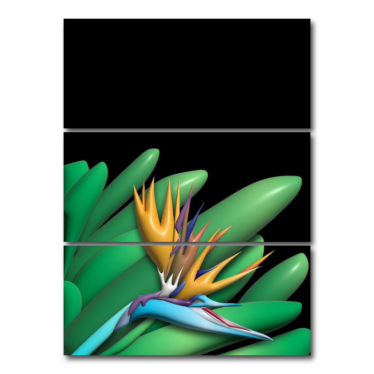 AUTO-MOCKUP WHITE | Lotus Blossom | 3 Piece | Gallery Wrap Canvas | group=8x18_stacked