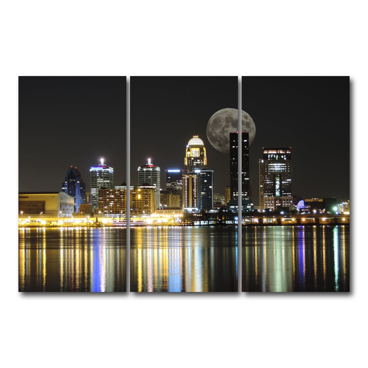 AUTO-MOCKUP WHITE | Louisville Skyline | 3 Piece | Gallery Wrap Canvas | group=12x24