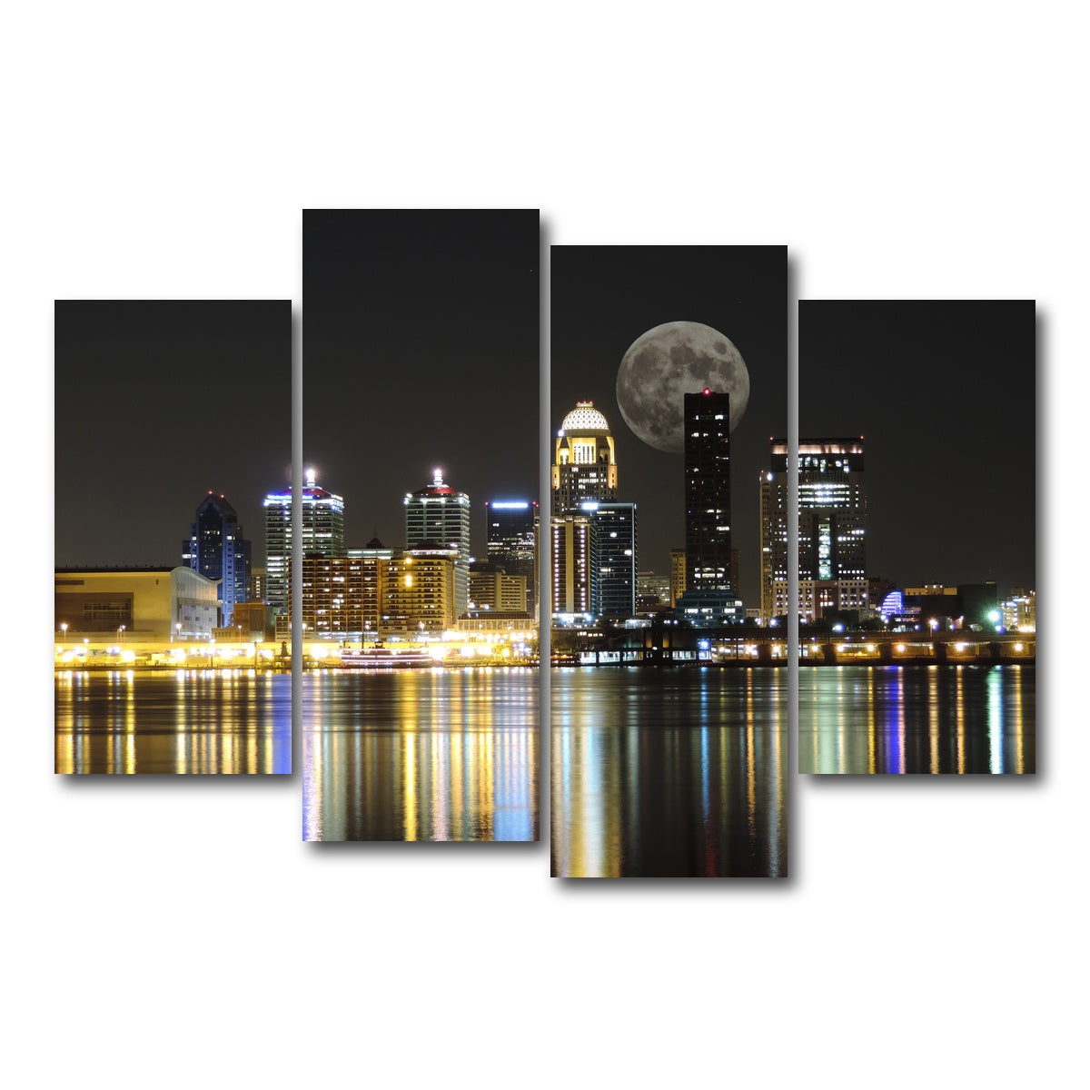 AUTO-MOCKUP WHITE | Louisville Skyline | 4 Piece | Gallery Wrap Canvas | group=4_short