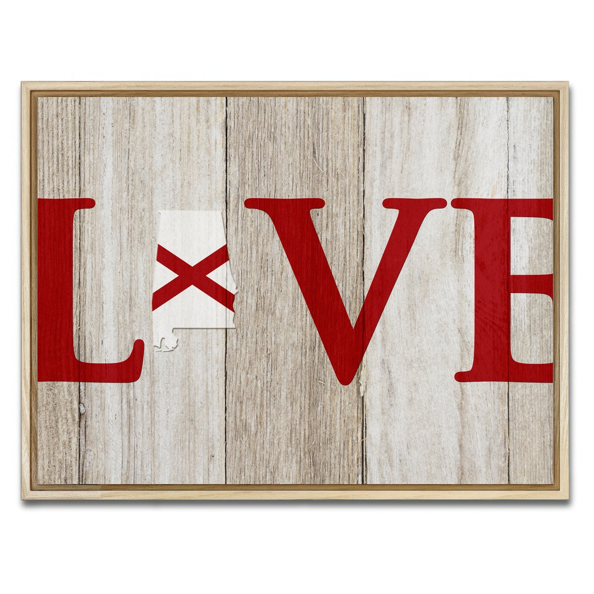 AUTO-MOCKUP WHITE | Love Alabama | 1 Piece | Natural Framed Canvas | group=4x3