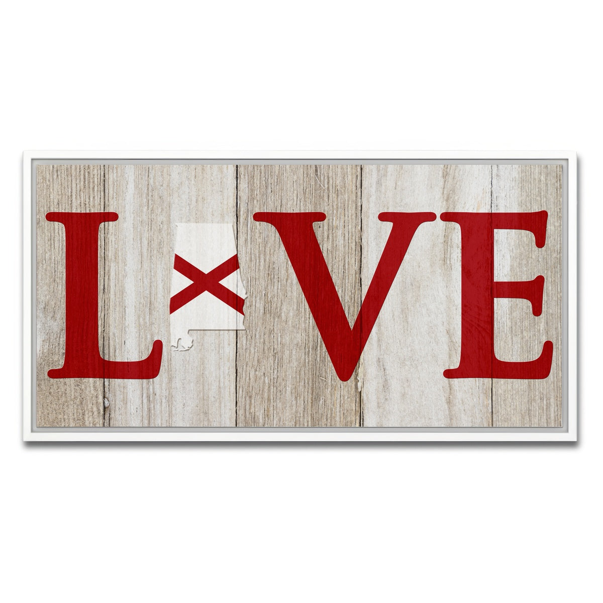 AUTO-MOCKUP WHITE | Love Alabama | 1 Piece | White Framed Canvas | group=2x1