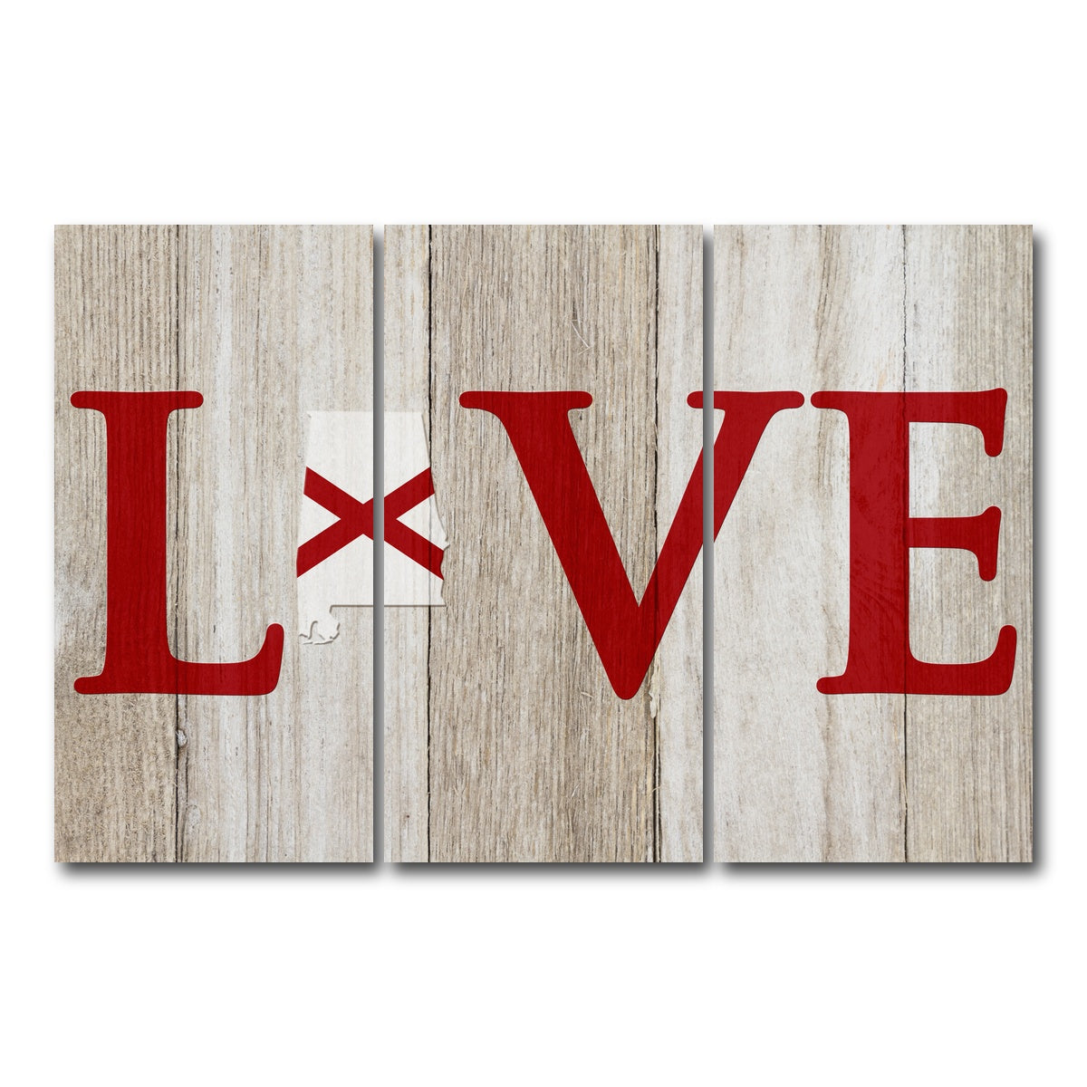AUTO-MOCKUP WHITE | Love Alabama | 3 Piece | Gallery Wrap Canvas | group=12x24
