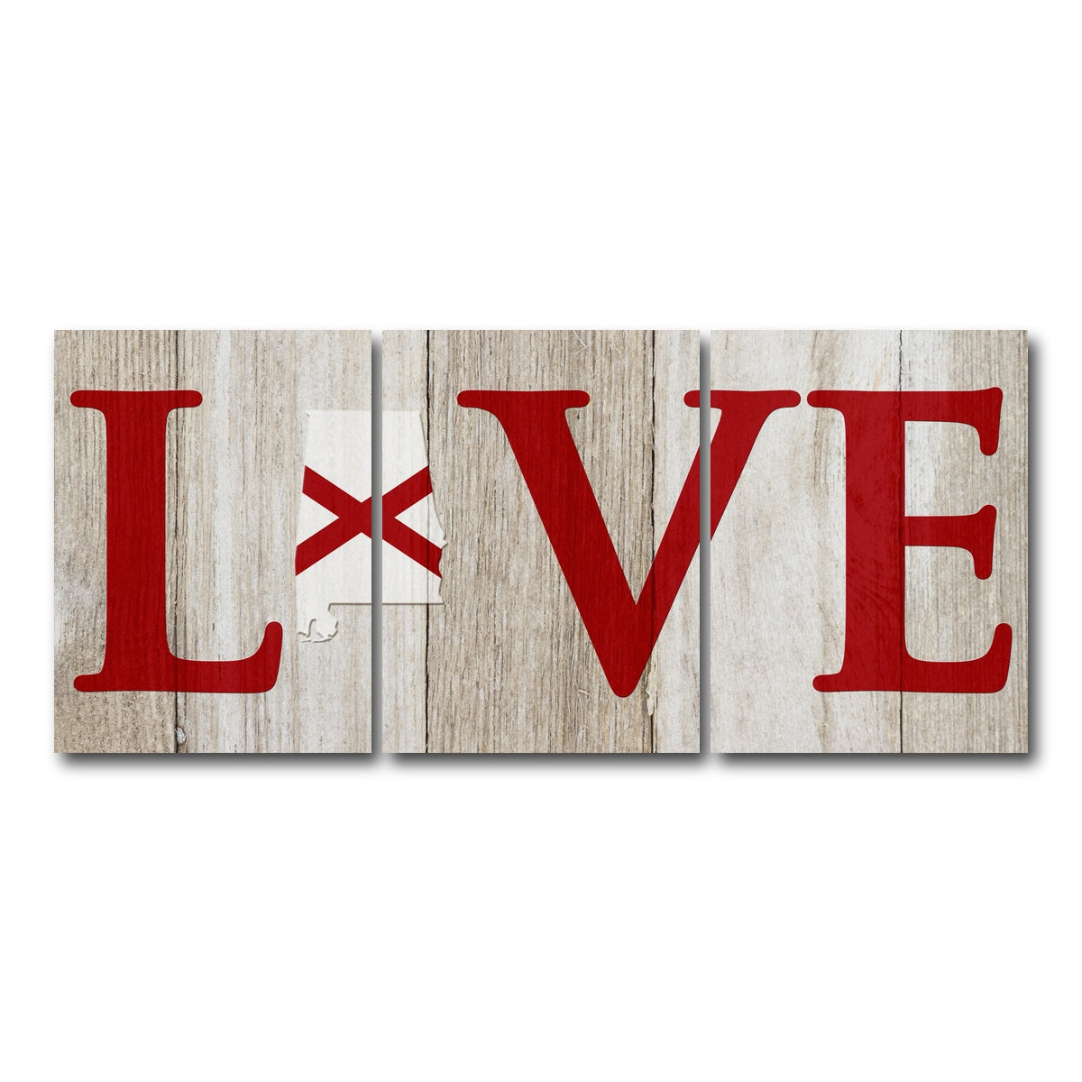 AUTO-MOCKUP WHITE | Love Alabama | 3 Piece | Gallery Wrap Canvas | group=18x24