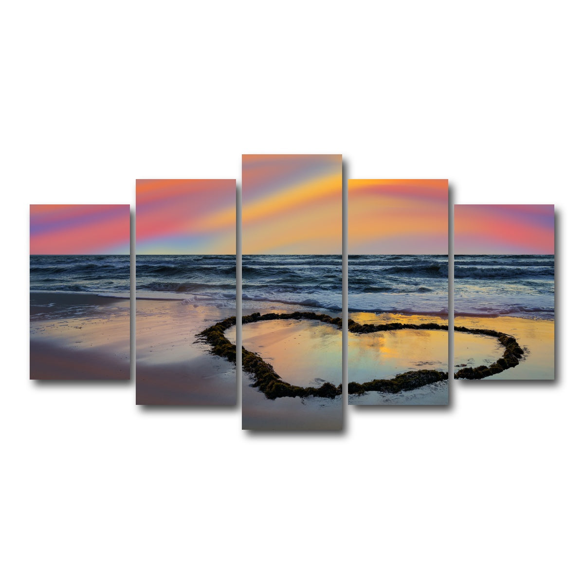 AUTO-MOCKUP WHITE | Love Beach | 5 Piece | Gallery Wrap Canvas | group=5_normal