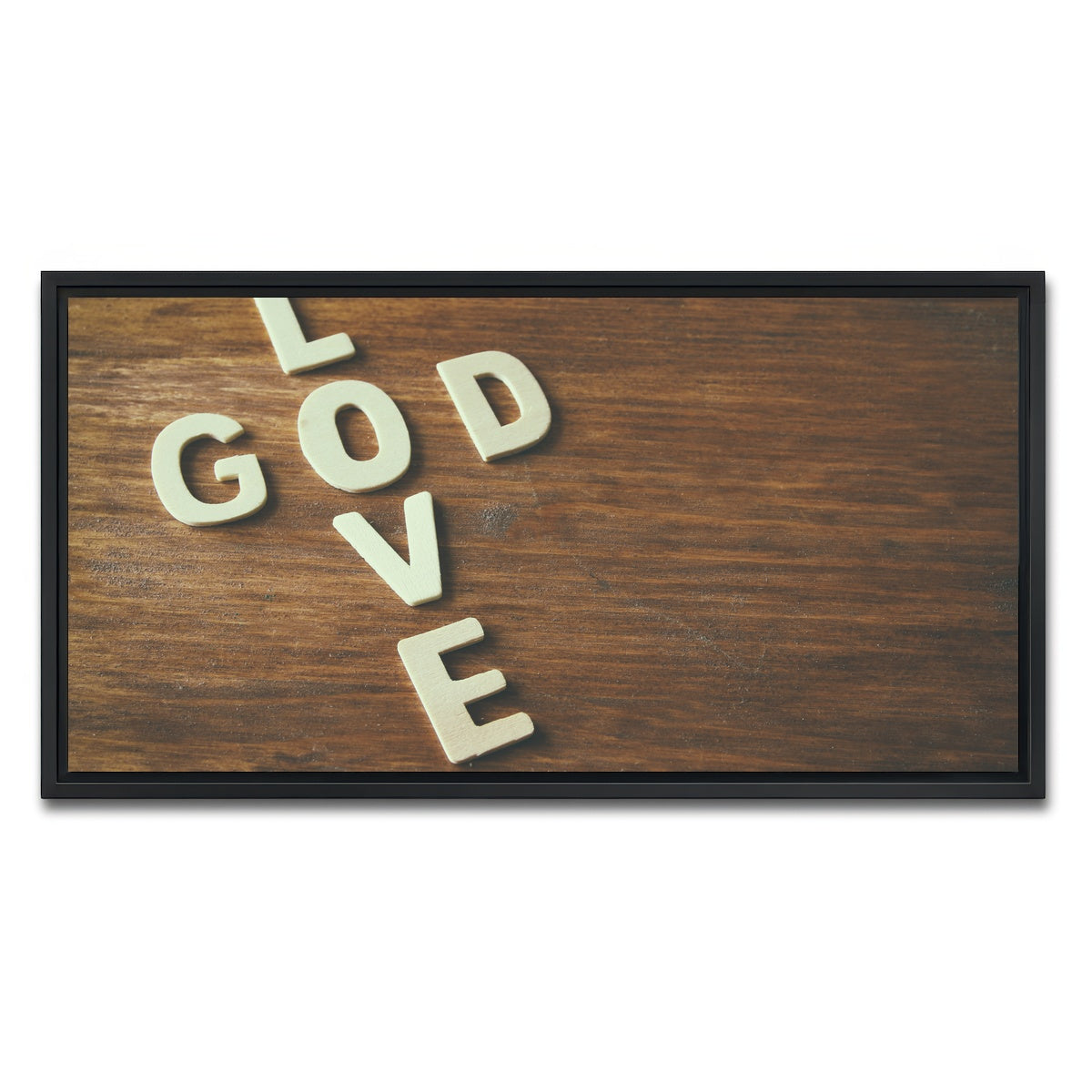 AUTO-MOCKUP WHITE | Love God | 1 Piece | Black Framed Canvas | group=2x1