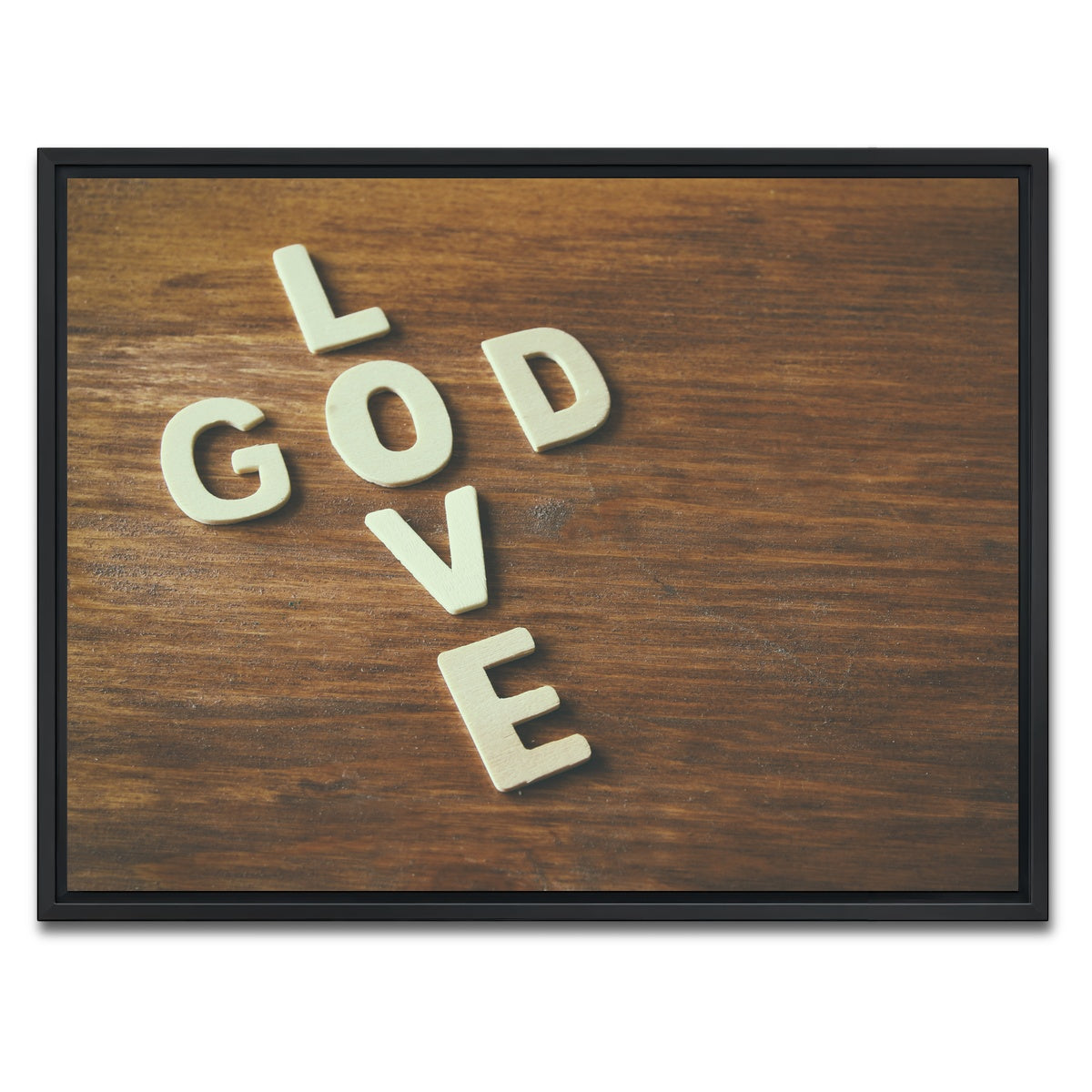 AUTO-MOCKUP WHITE | Love God | 1 Piece | Black Framed Canvas | group=4x3