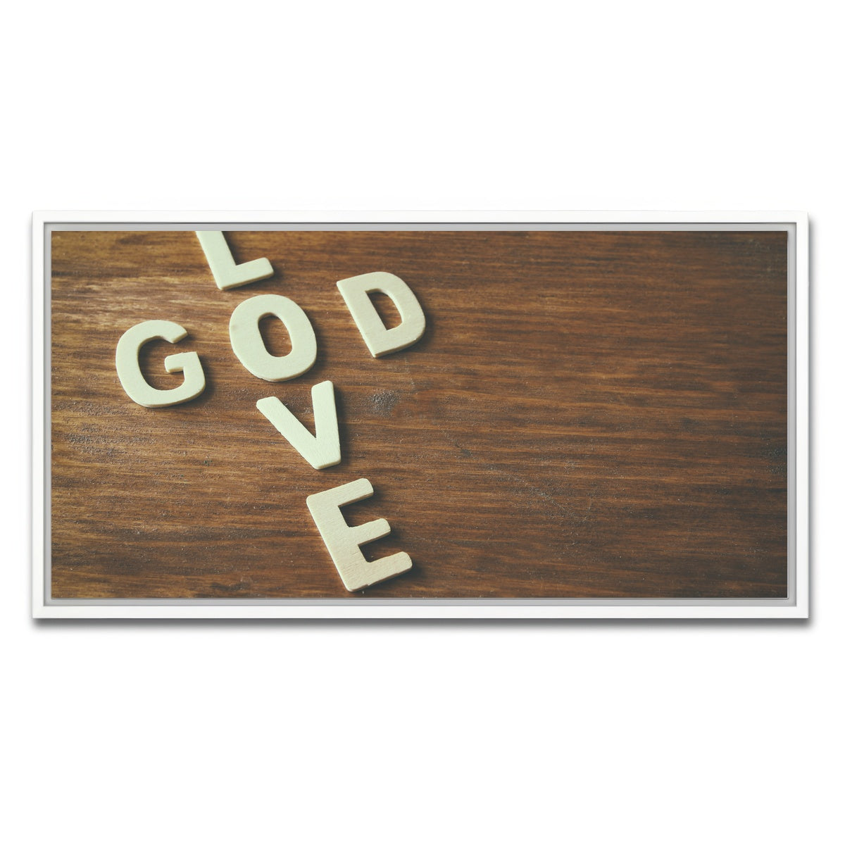 AUTO-MOCKUP WHITE | Love God | 1 Piece | White Framed Canvas | group=2x1
