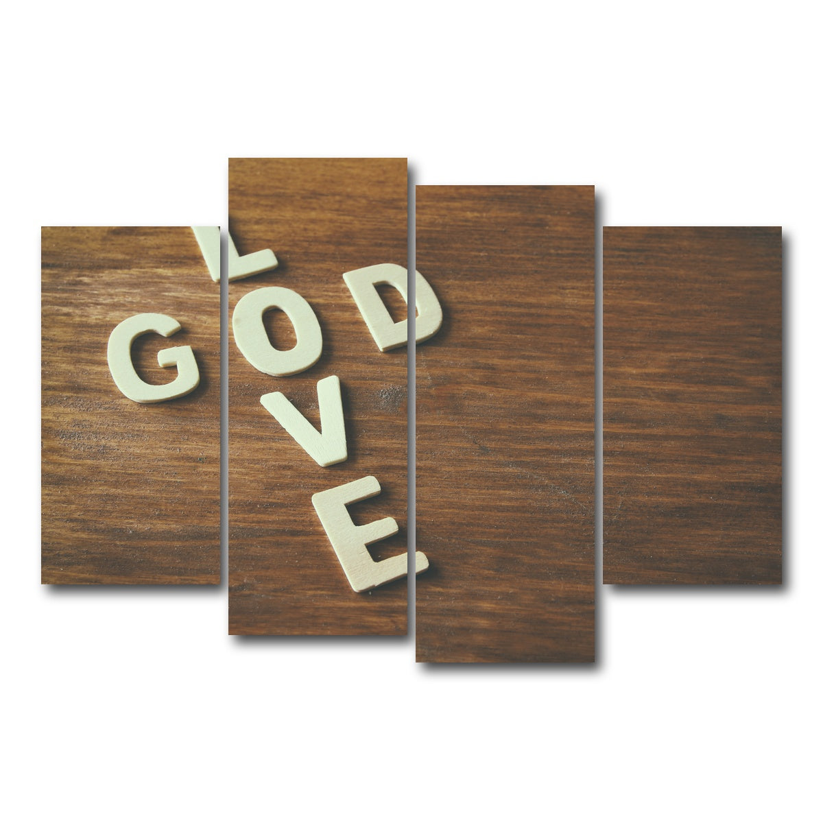 AUTO-MOCKUP WHITE | Love God | 4 Piece | Gallery Wrap Canvas | group=4_short