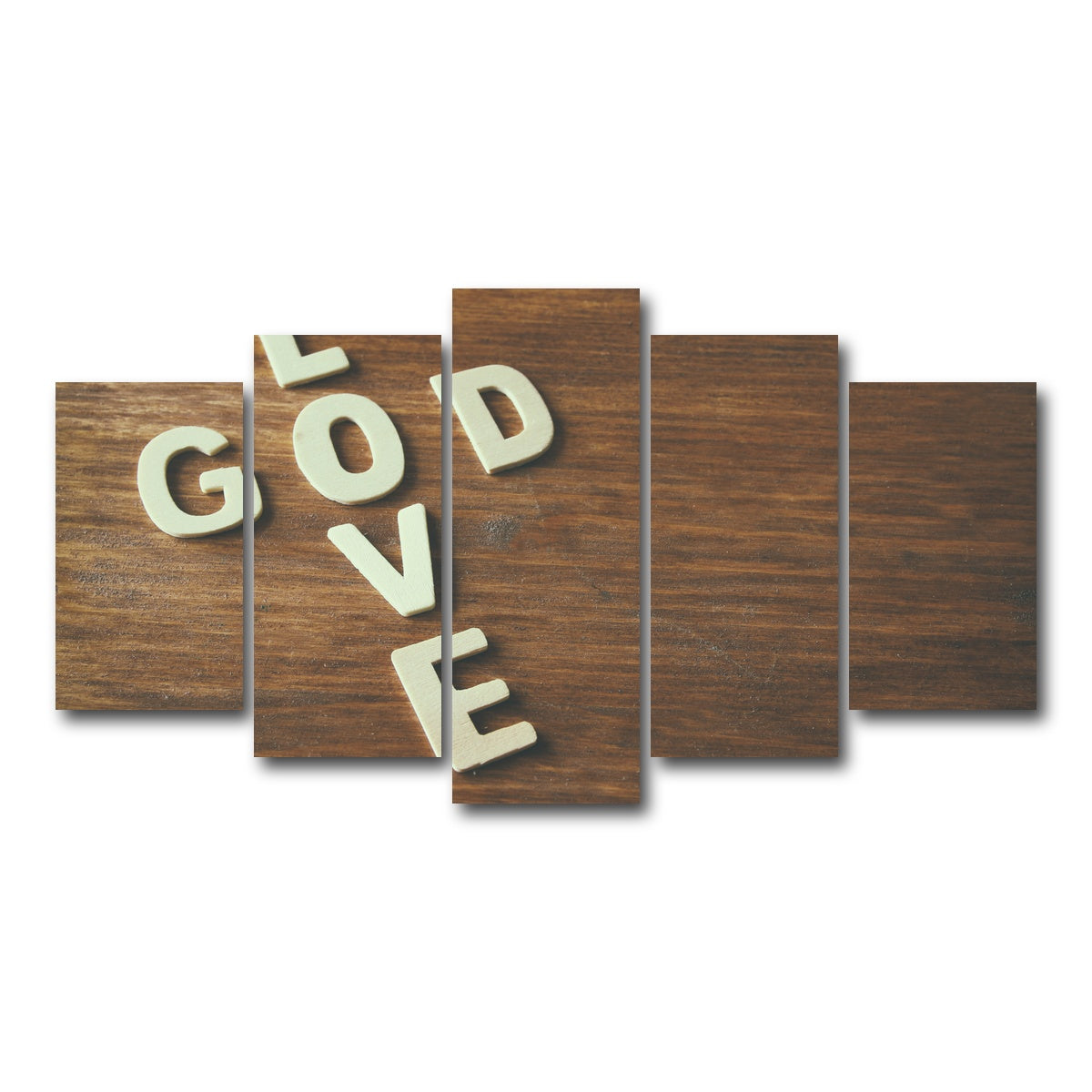 AUTO-MOCKUP WHITE | Love God | 5 Piece | Gallery Wrap Canvas | group=5_normal