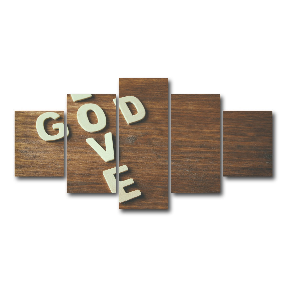 AUTO-MOCKUP WHITE | Love God | 5 Piece | Gallery Wrap Canvas | group=5_short