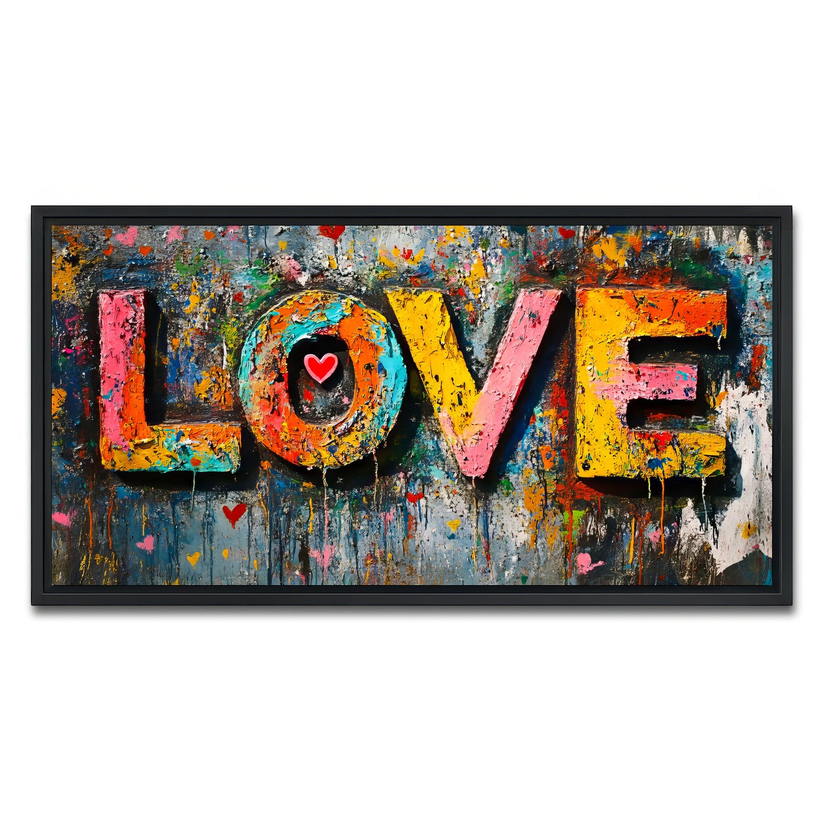 AUTO-MOCKUP WHITE | Love Graffiti | 1 Piece | Black Framed Canvas | group=2x1
