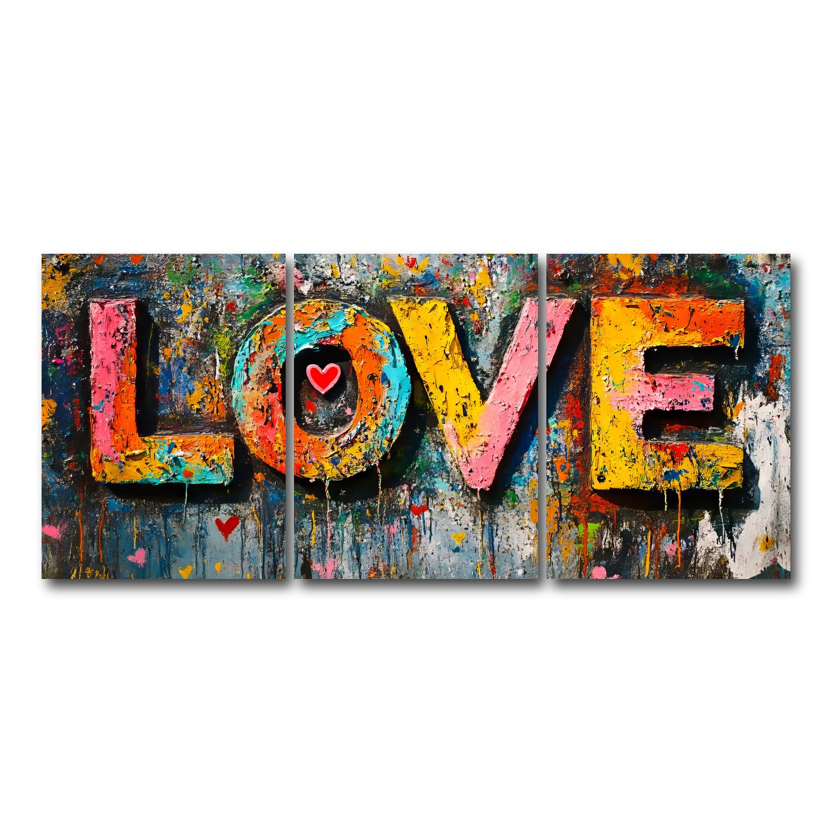 AUTO-MOCKUP WHITE | Love Graffiti | 3 Piece | Gallery Wrap Canvas | group=18x24
