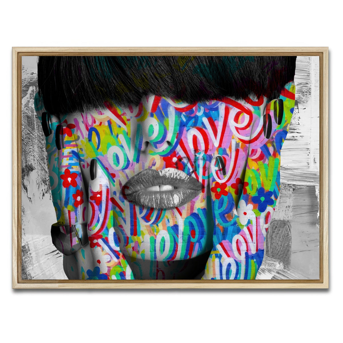 AUTO-MOCKUP WHITE | Love Love Love | 1 Piece | Natural Framed Canvas | group=4x3