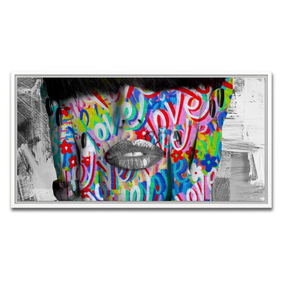 AUTO-MOCKUP WHITE | Love Love Love | 1 Piece | White Framed Canvas | group=2x1