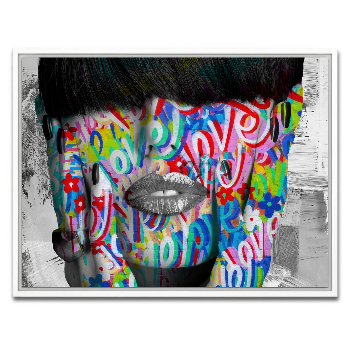 AUTO-MOCKUP WHITE | Love Love Love | 1 Piece | White Framed Canvas | group=4x3