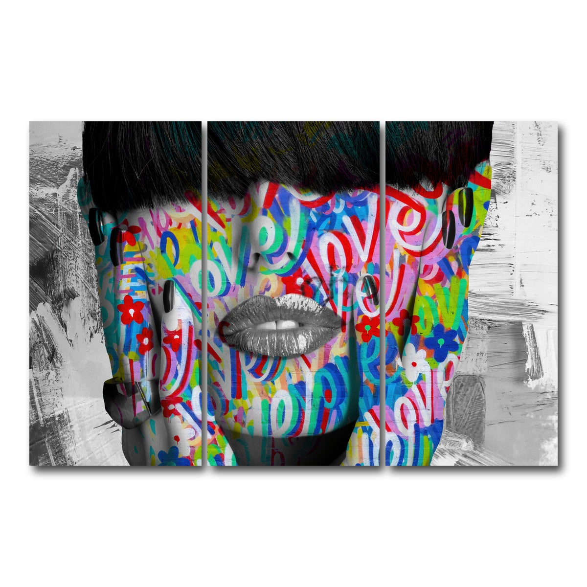 AUTO-MOCKUP WHITE | Love Love Love | 3 Piece | Gallery Wrap Canvas | group=12x24