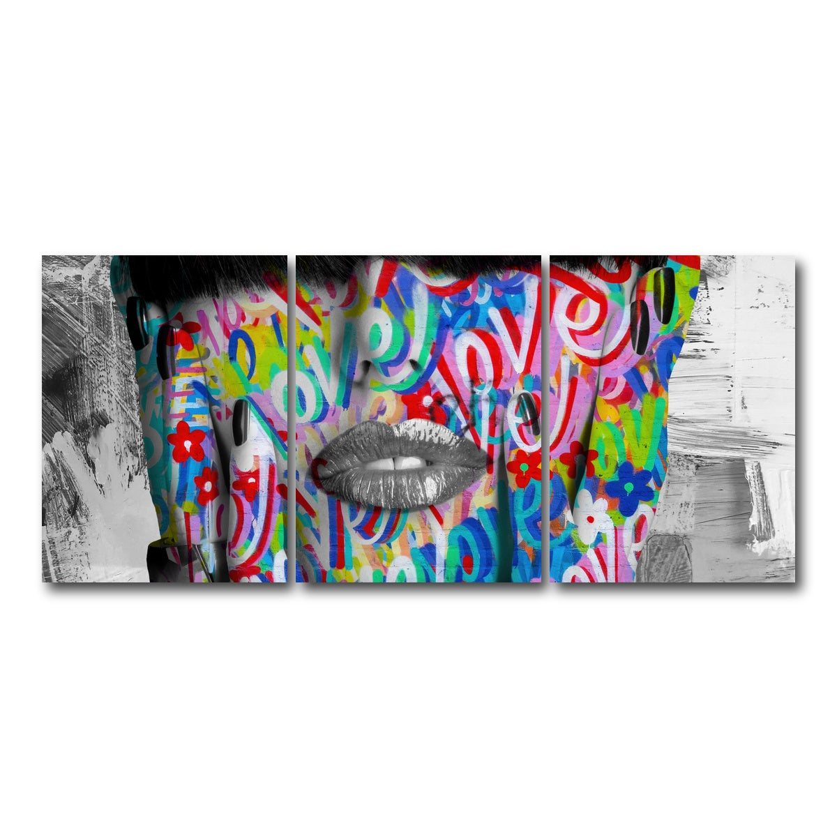 AUTO-MOCKUP WHITE | Love Love Love | 3 Piece | Gallery Wrap Canvas | group=18x24