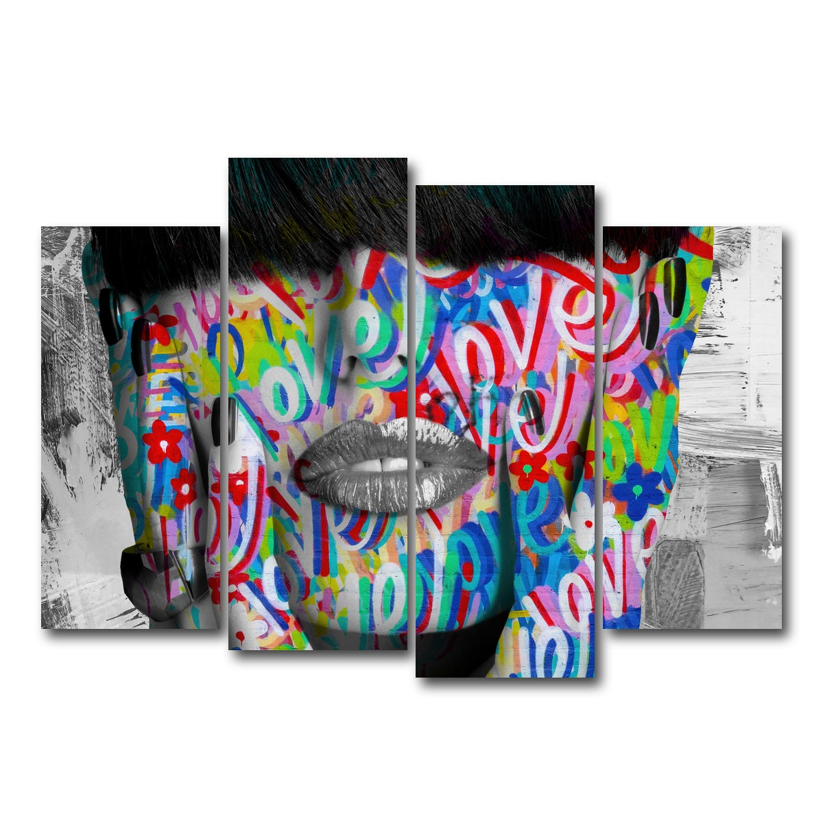 AUTO-MOCKUP WHITE | Love Love Love | 4 Piece | Gallery Wrap Canvas | group=4_normal